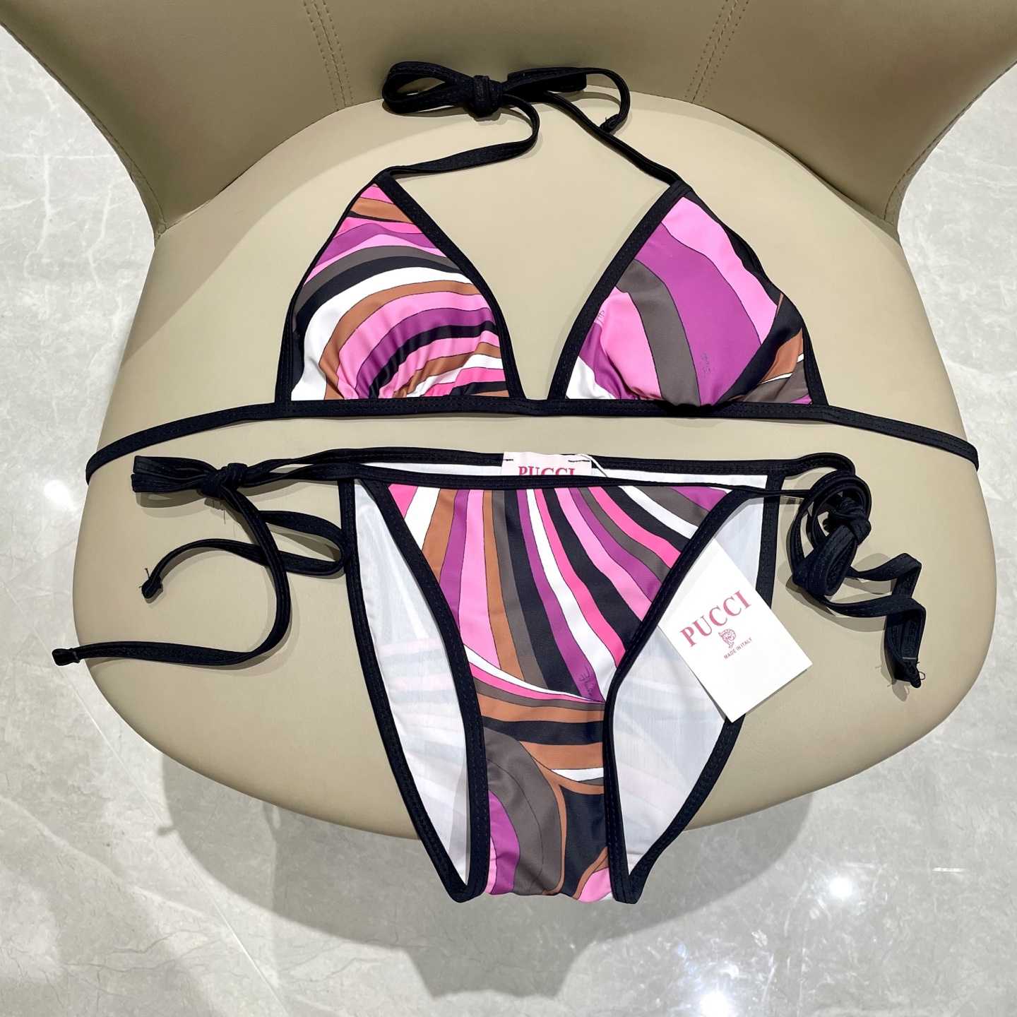 Pucci Iride-Print Bikini Top And Bikini Briefs - DesignerGu