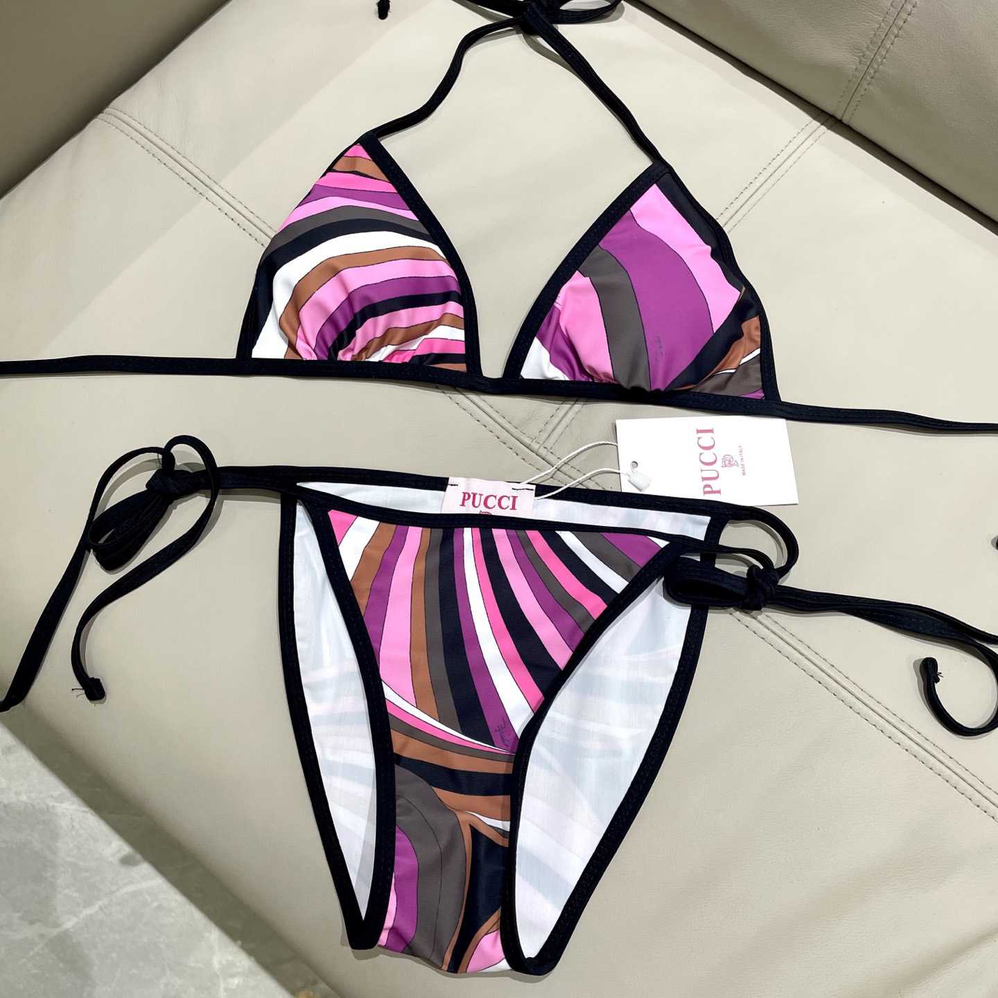 Pucci Iride-Print Bikini Top And Bikini Briefs - DesignerGu