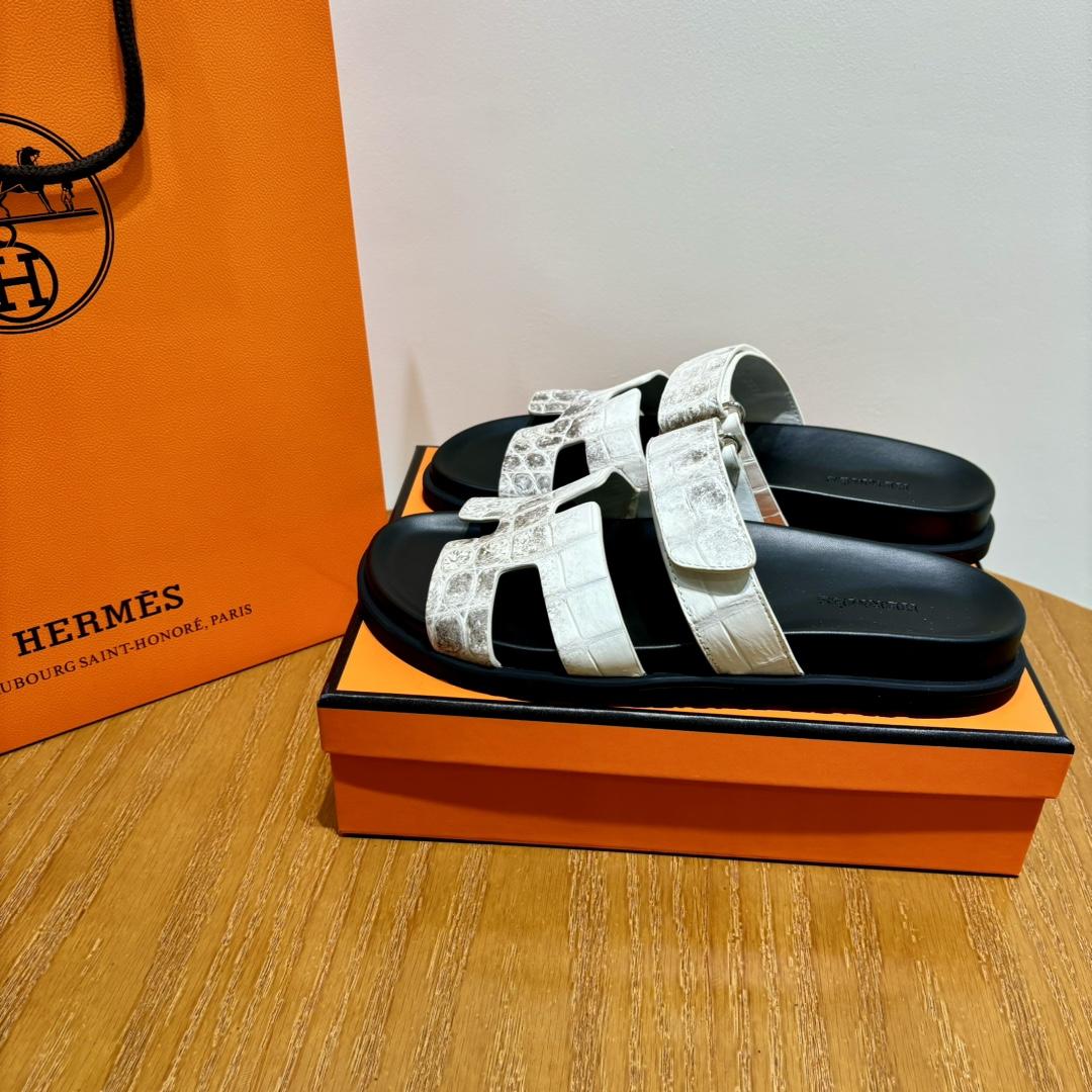 Hermes Chypre Sandal （Genuine crocodile skin） - DesignerGu