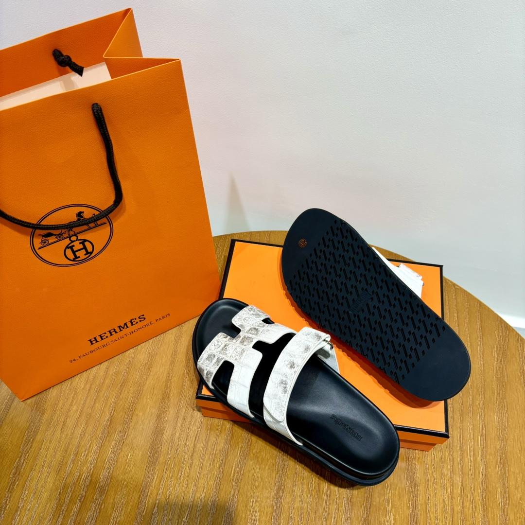 Hermes Chypre Sandal （Genuine crocodile skin） - DesignerGu