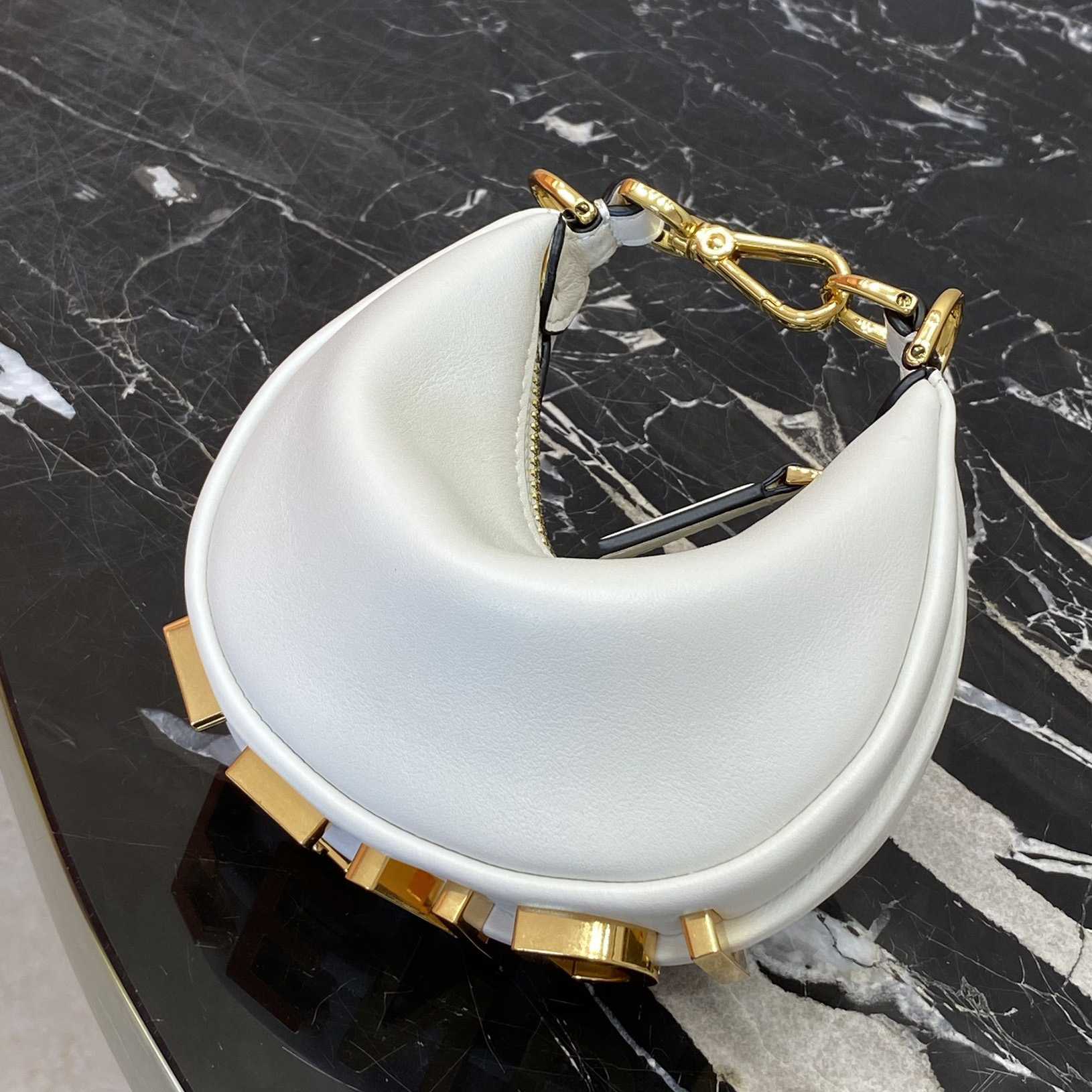 Fendi Fendigraphy Mini White Leather Mini Bag - DesignerGu