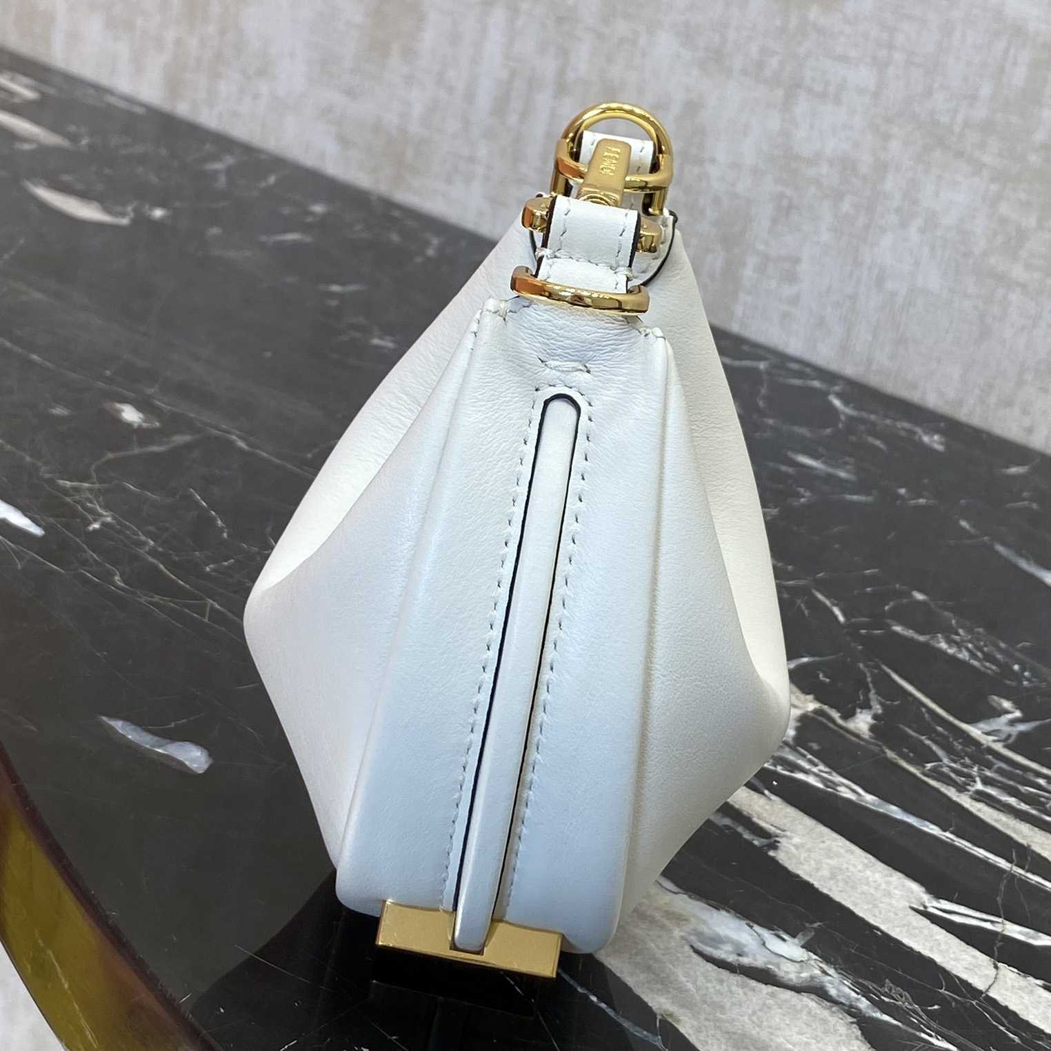 Fendi Fendigraphy Mini White Leather Mini Bag - DesignerGu