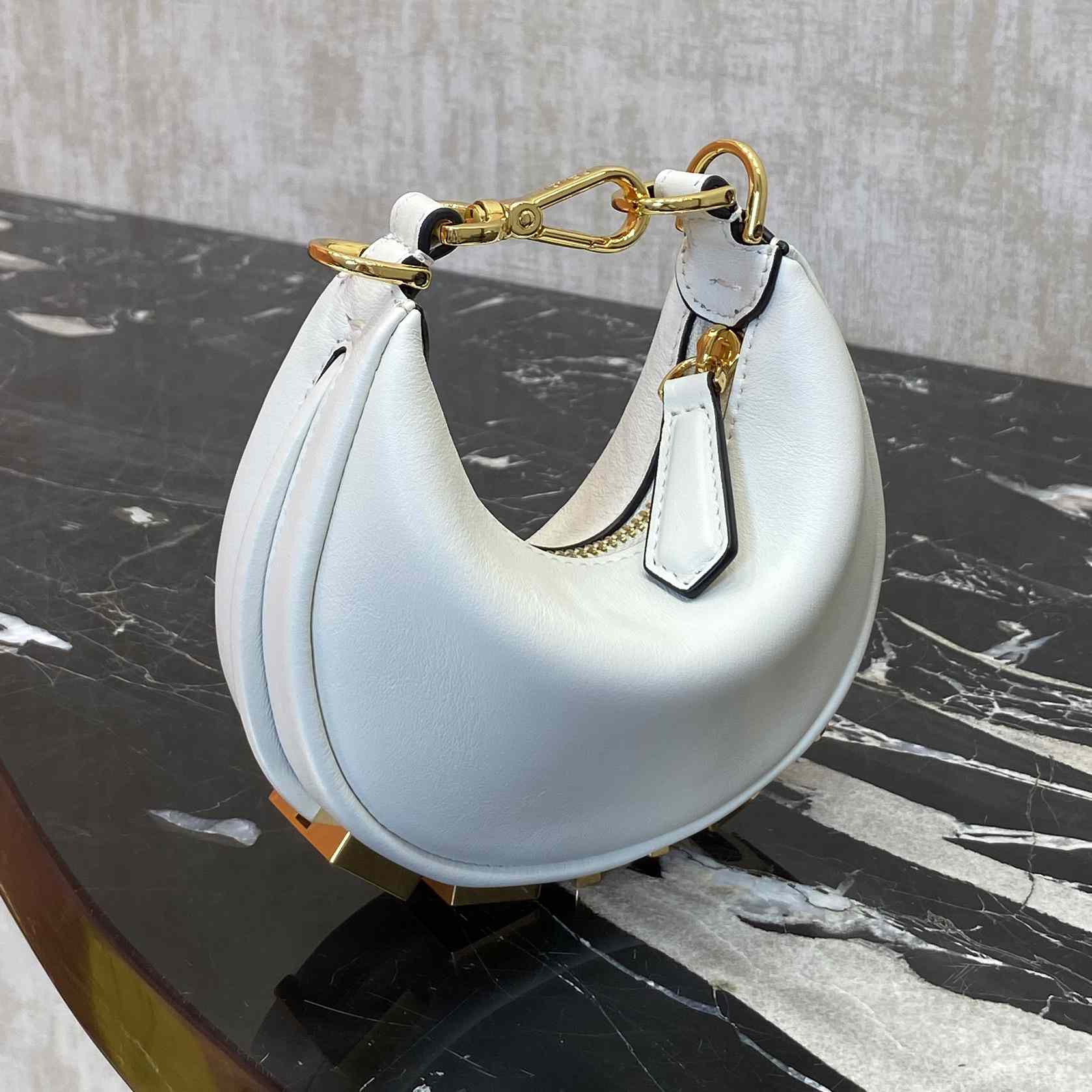 Fendi Fendigraphy Mini White Leather Mini Bag - DesignerGu