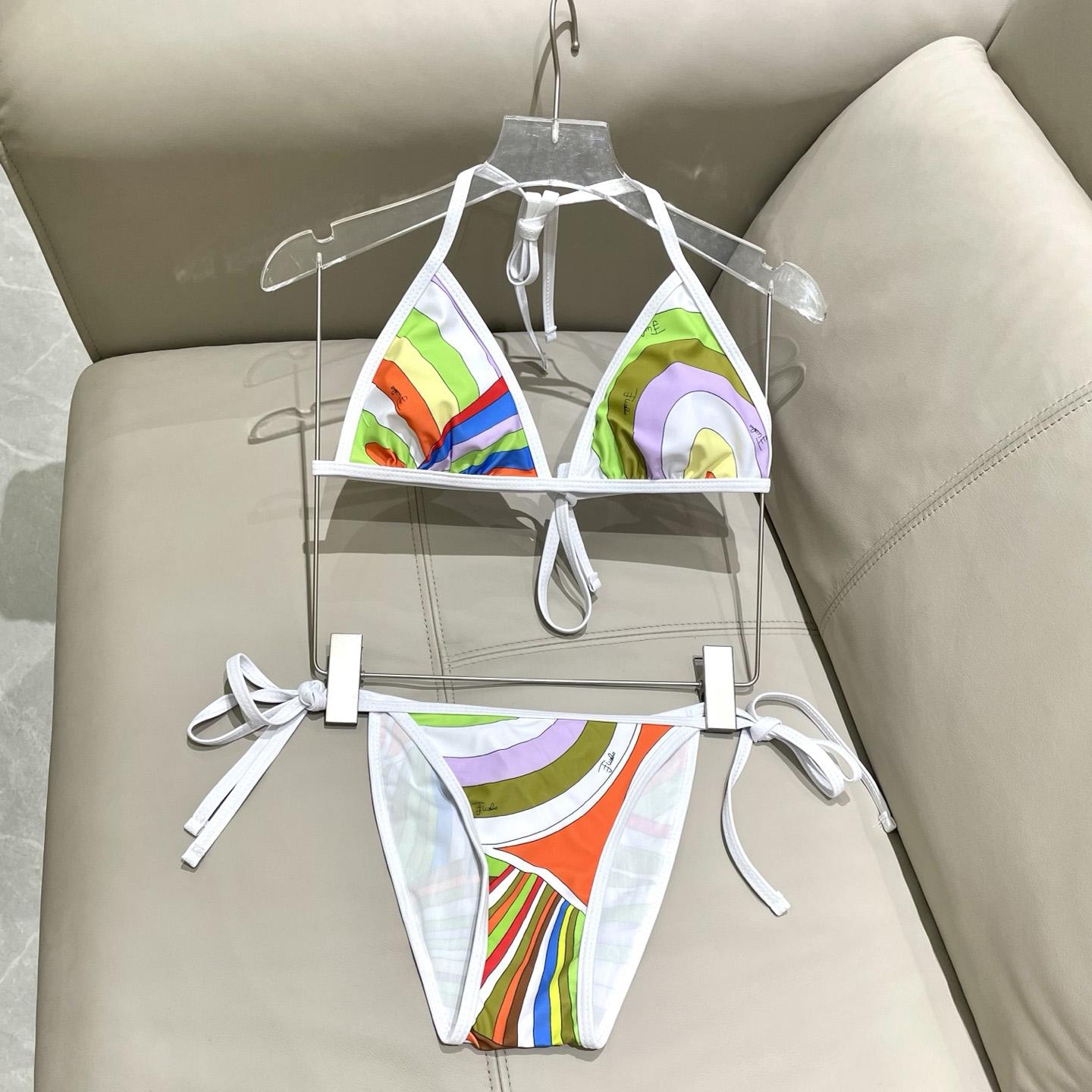 Pucci Iride-Print Bikini Top And Bikini Briefs - DesignerGu