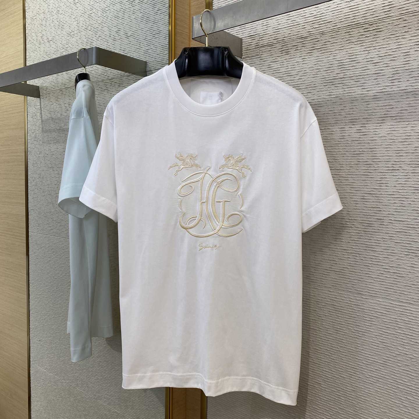 Givenchy T-shirt In Cotton With HG Embroidery - DesignerGu
