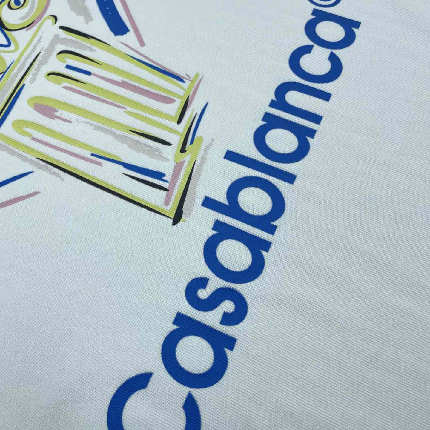 Casablanca White Diamond Column Printed T-Shirt   C952 - DesignerGu