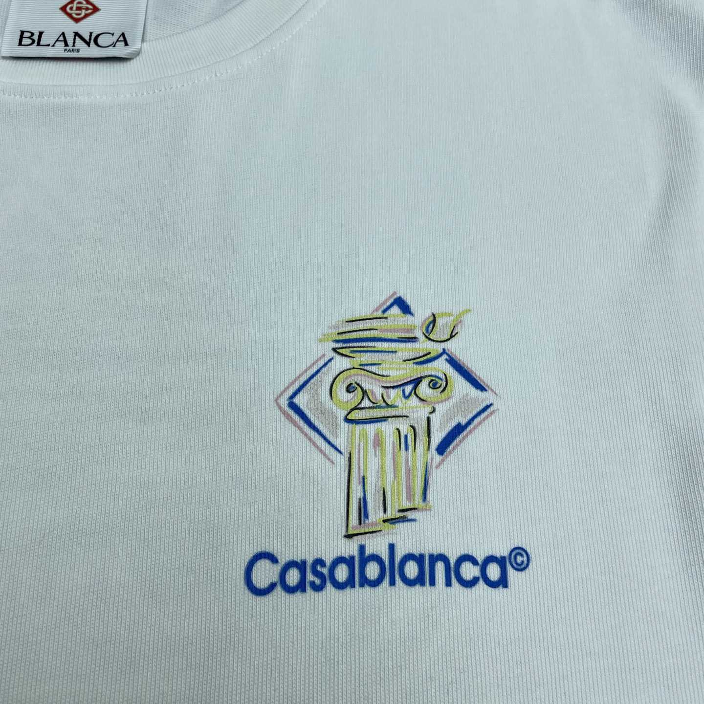 Casablanca White Diamond Column Printed T-Shirt   C952 - DesignerGu
