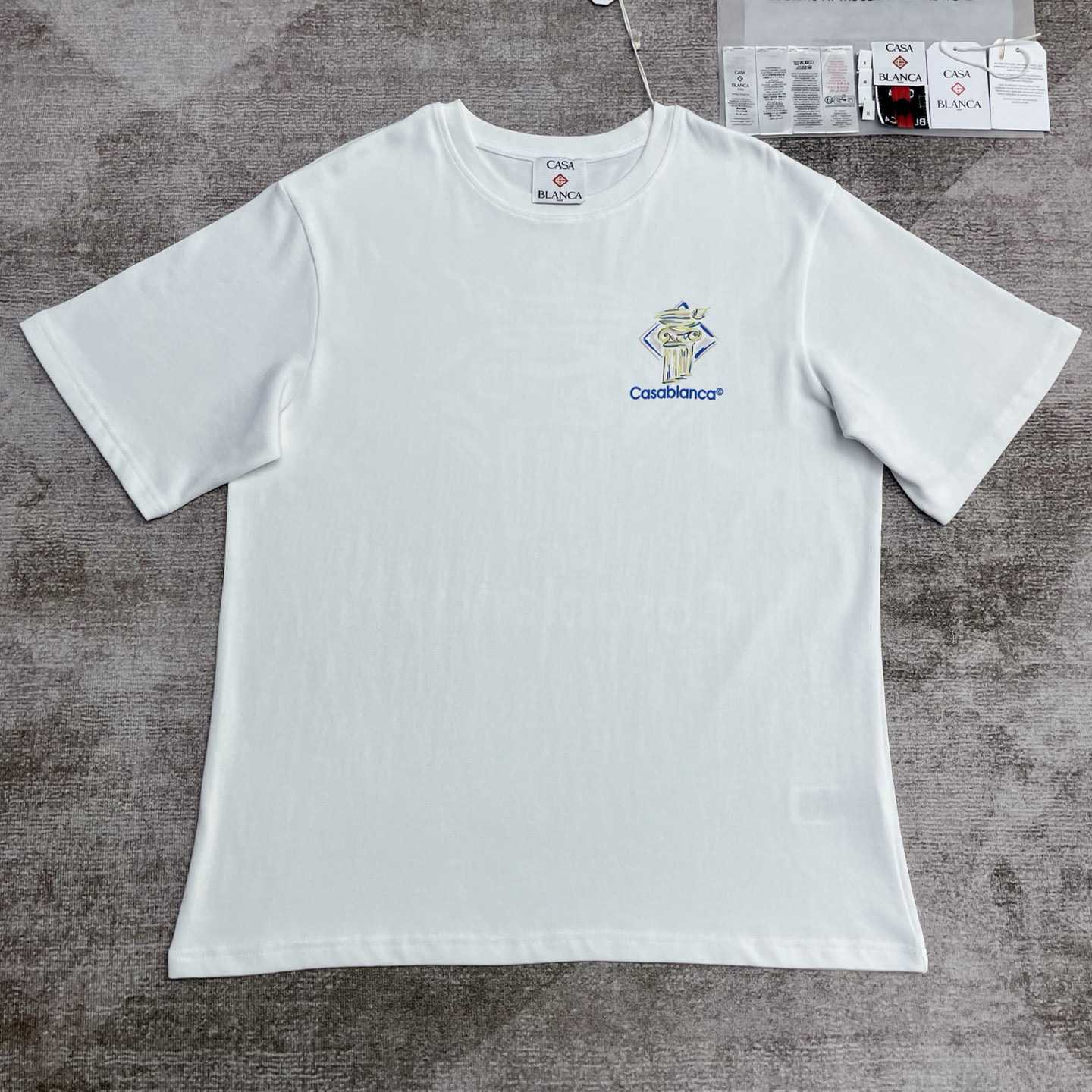 Casablanca White Diamond Column Printed T-Shirt   C952 - DesignerGu