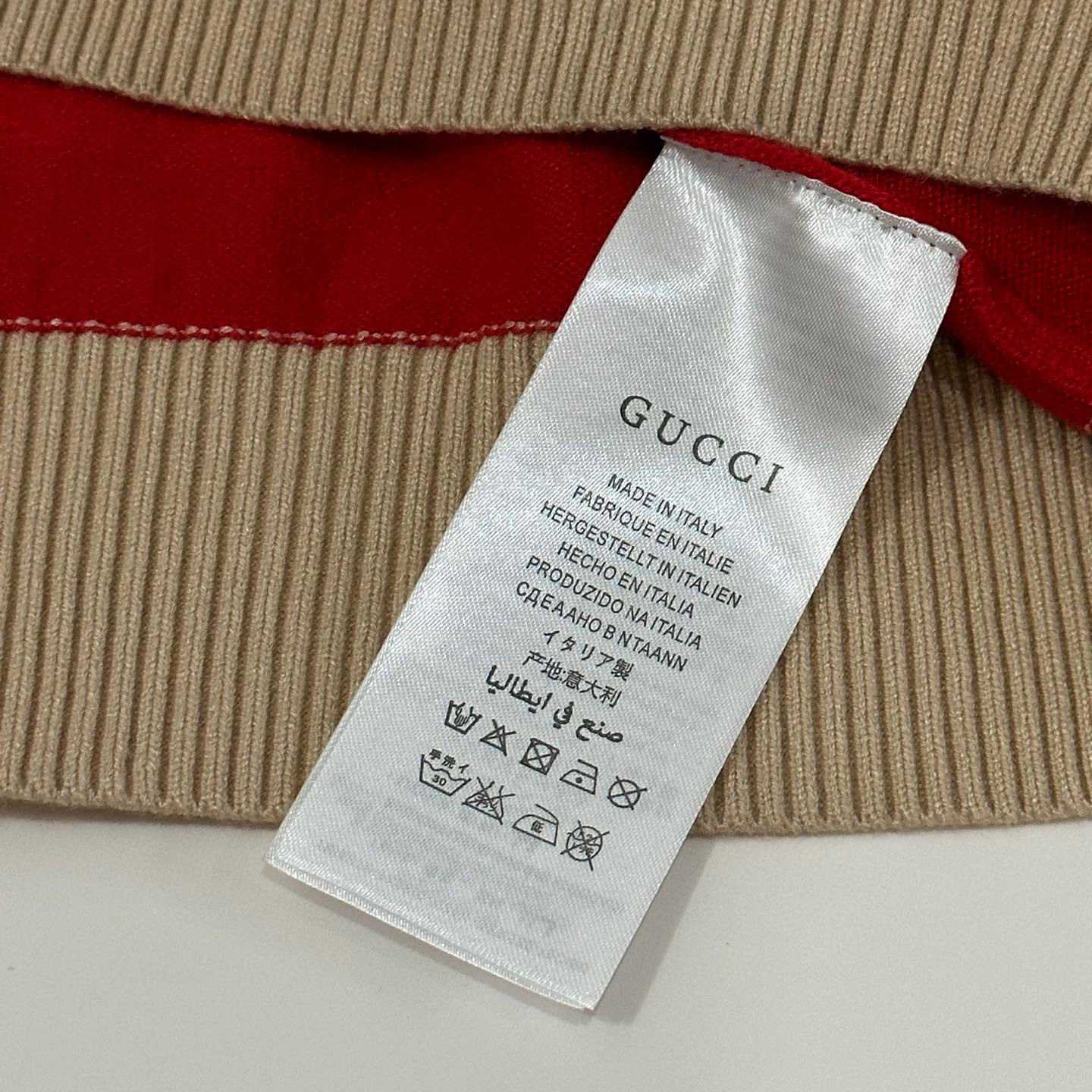 Gucci Logo Embroidered Striped Cotton Half-Placket Sweater - DesignerGu