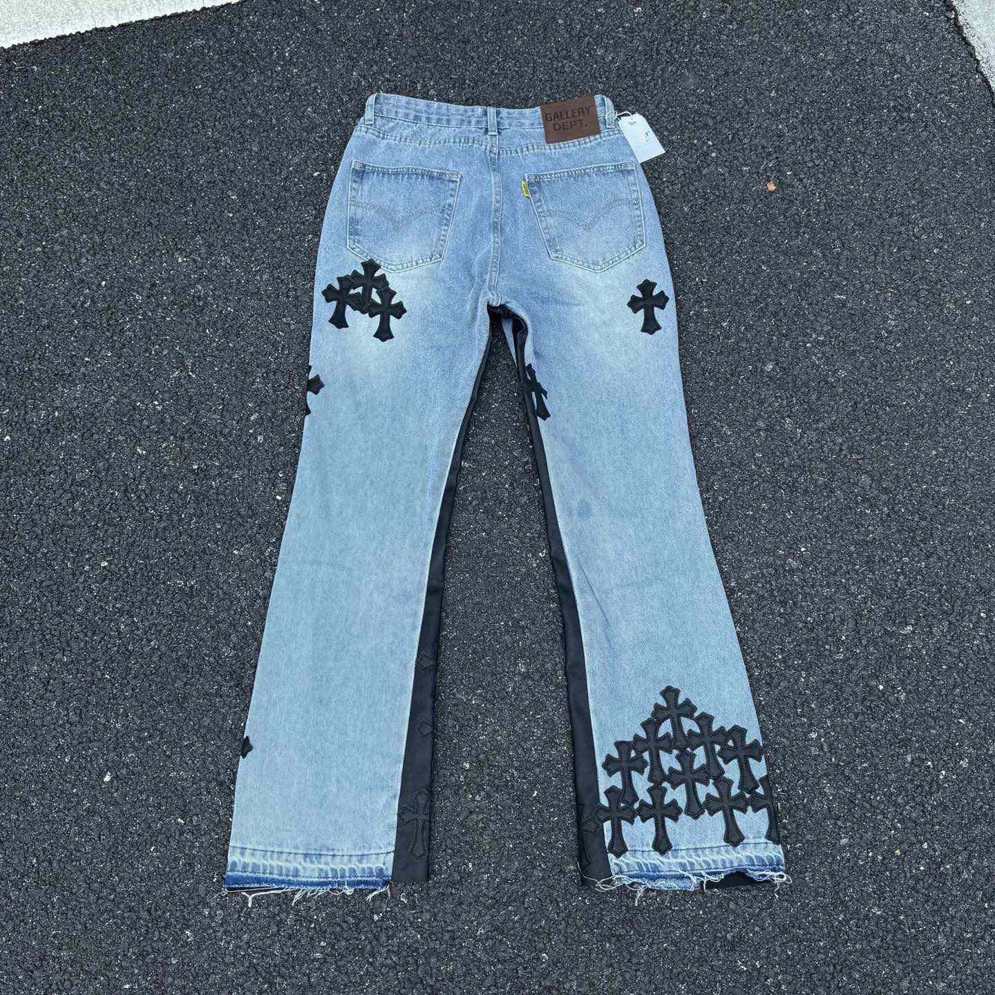 Chrome Hearts x Gallery Dept Cross Patch Flare Denim Jean - DesignerGu