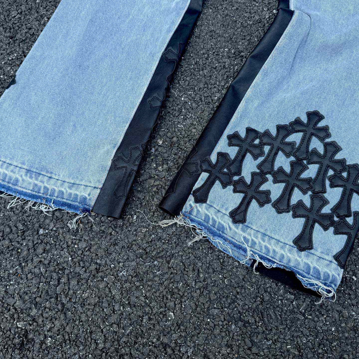Chrome Hearts x Gallery Dept Cross Patch Flare Denim Jean - DesignerGu