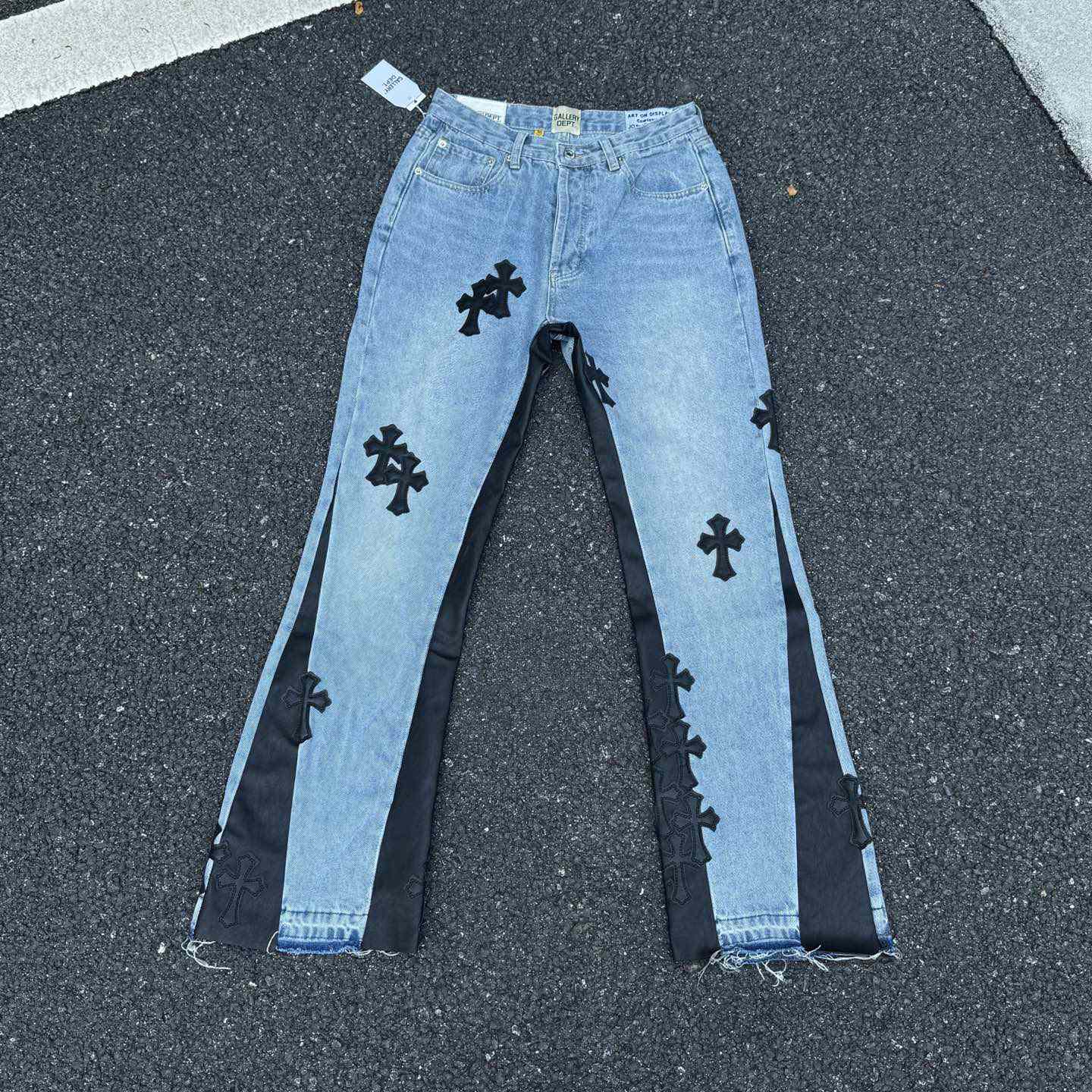 Chrome Hearts x Gallery Dept Cross Patch Flare Denim Jean - DesignerGu