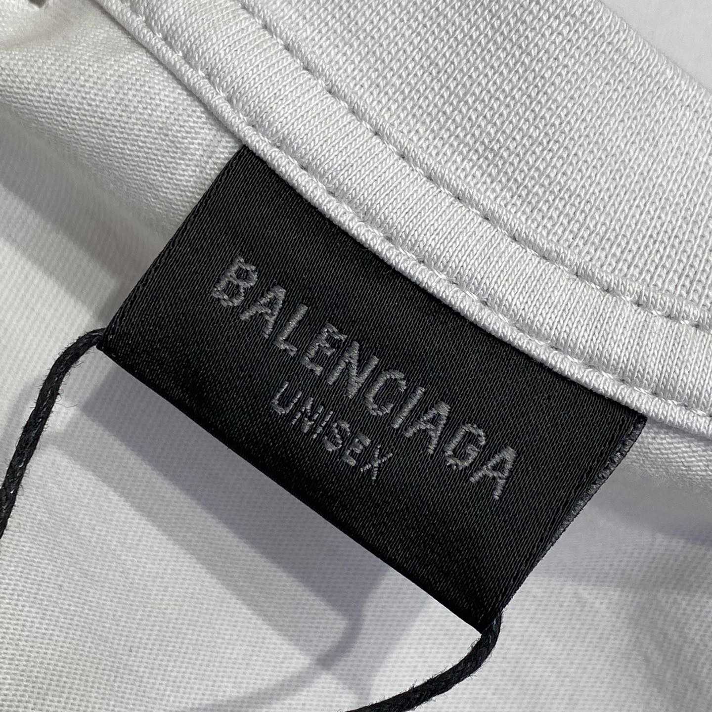 Balenciaga Eye Chart Distressed Oversize Cotton T-shirt - DesignerGu
