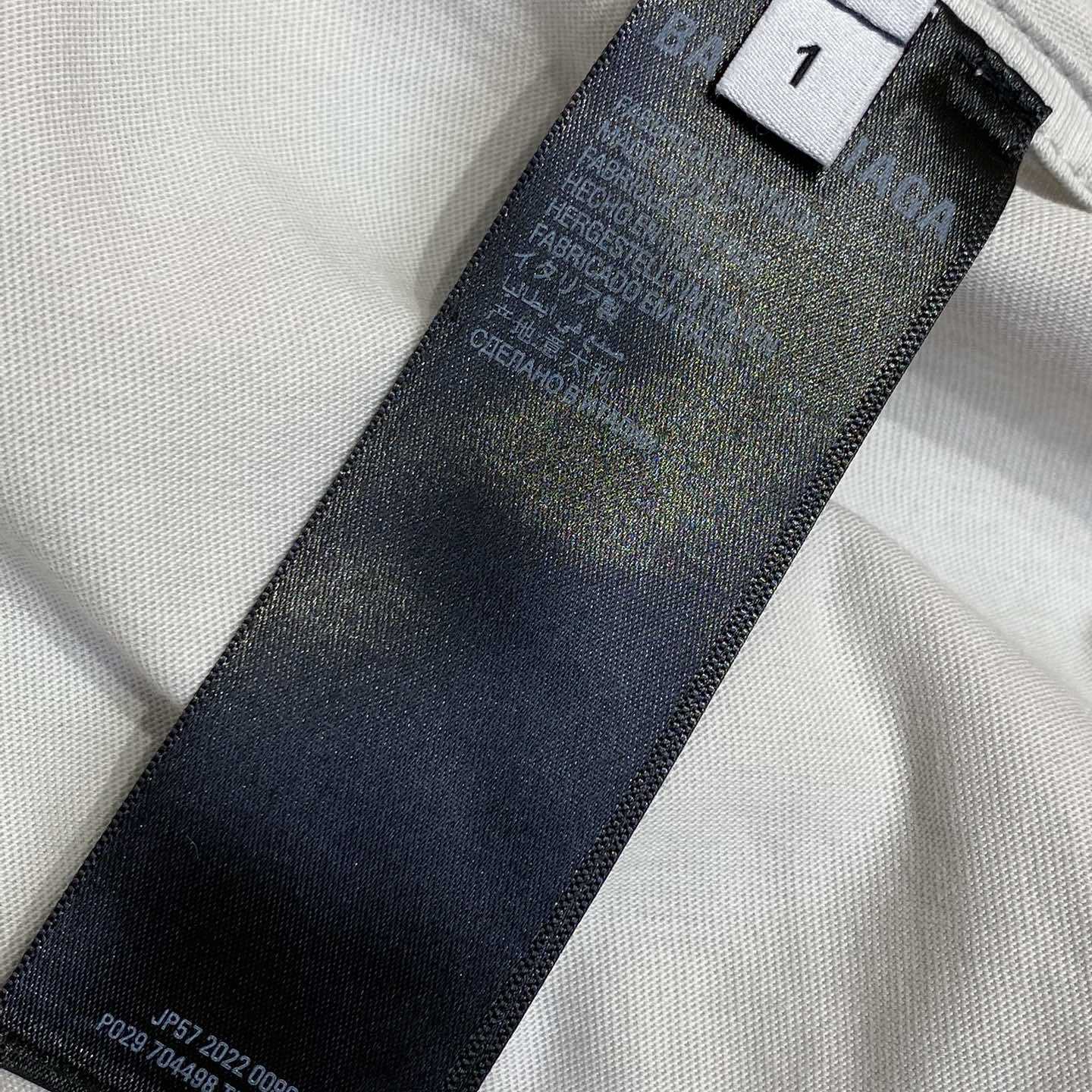 Balenciaga Eye Chart Distressed Oversize Cotton T-shirt - DesignerGu