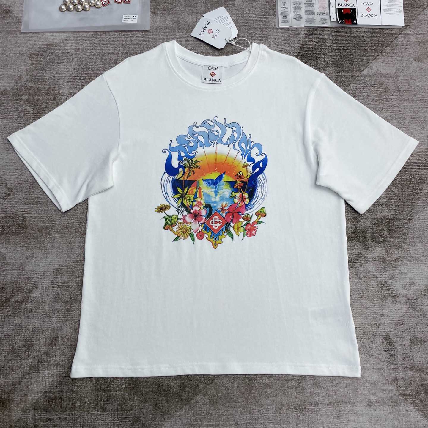 Casablanca Surf Trip Printed Tee - White  C996 - DesignerGu