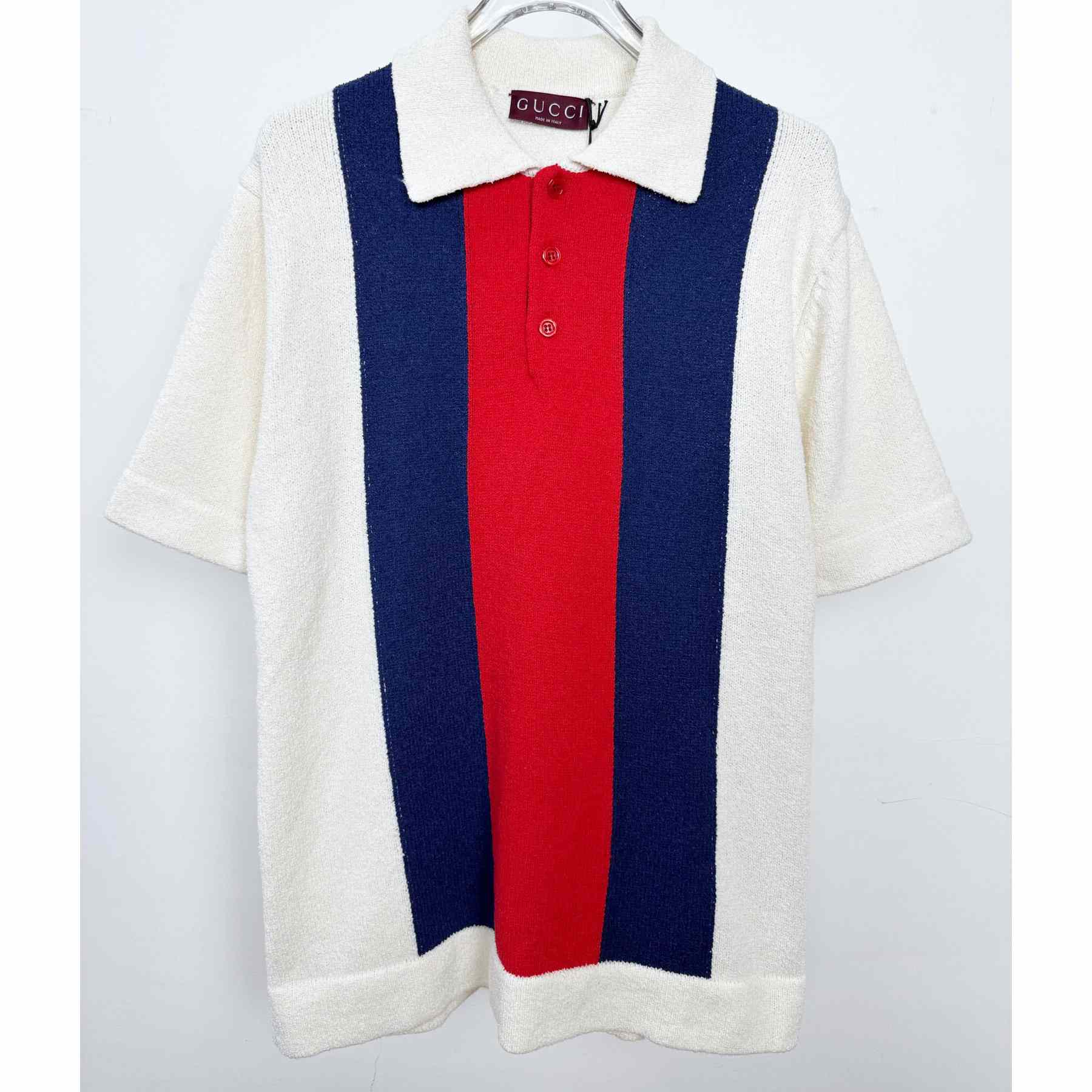Gucci Cotton Blend Terry Knit Polo Shirt  - DesignerGu