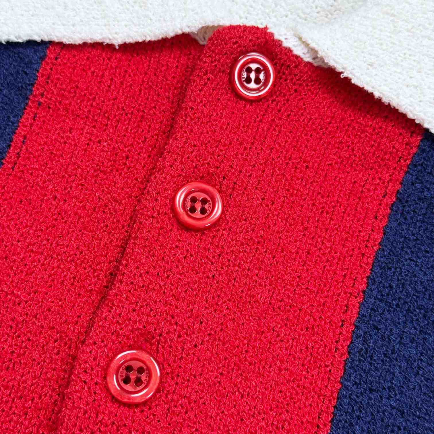 Gucci Cotton Blend Terry Knit Polo Shirt  - DesignerGu