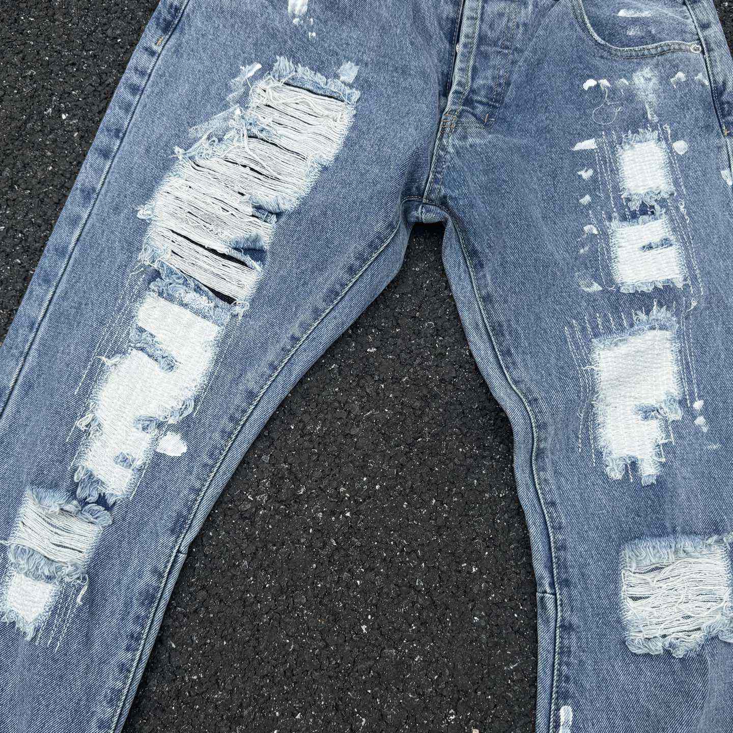 Gallery Dept. Ripped Denim Flared Pants - DesignerGu