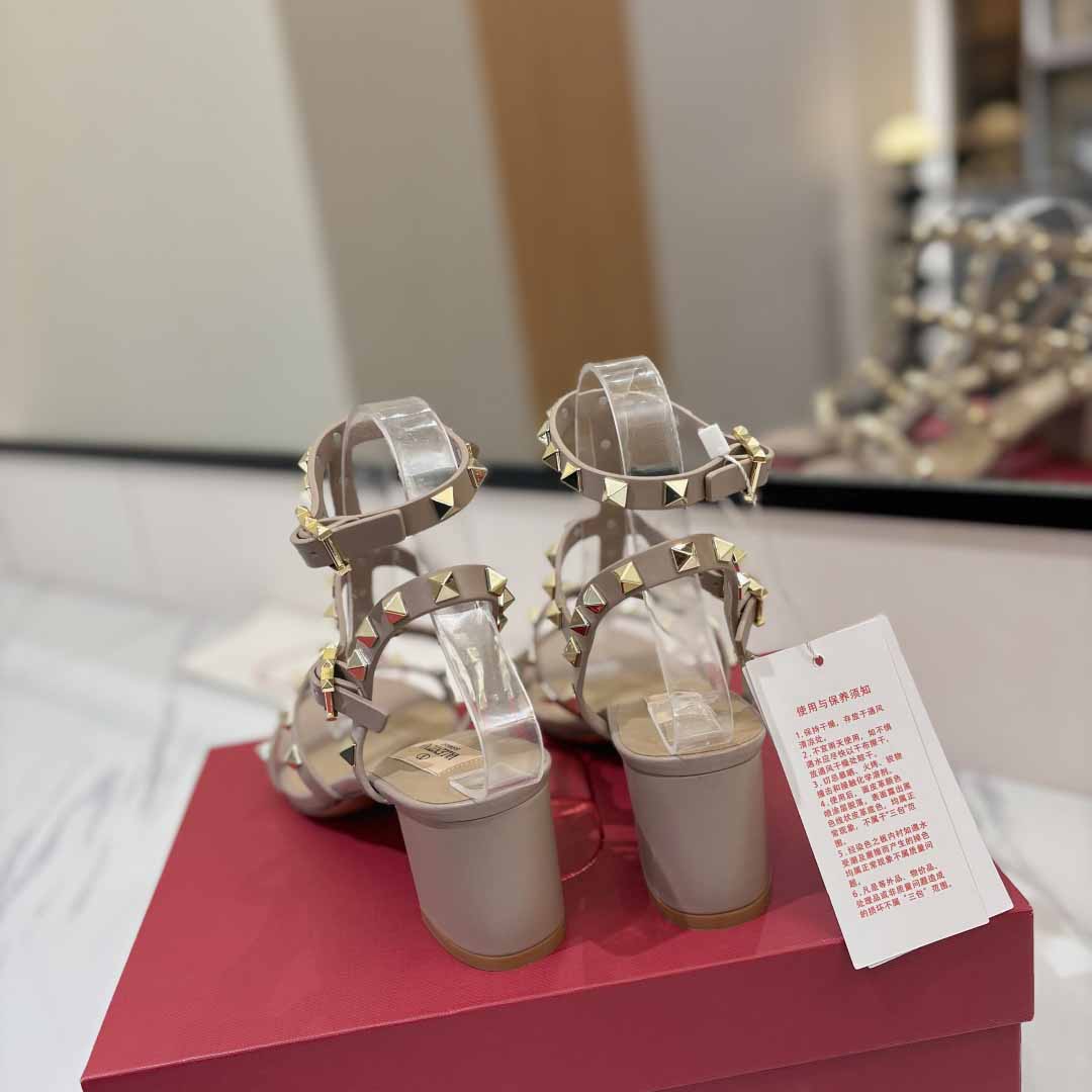 Valent Garavani Rockstud 60mm ankle-strap Sandals - DesignerGu