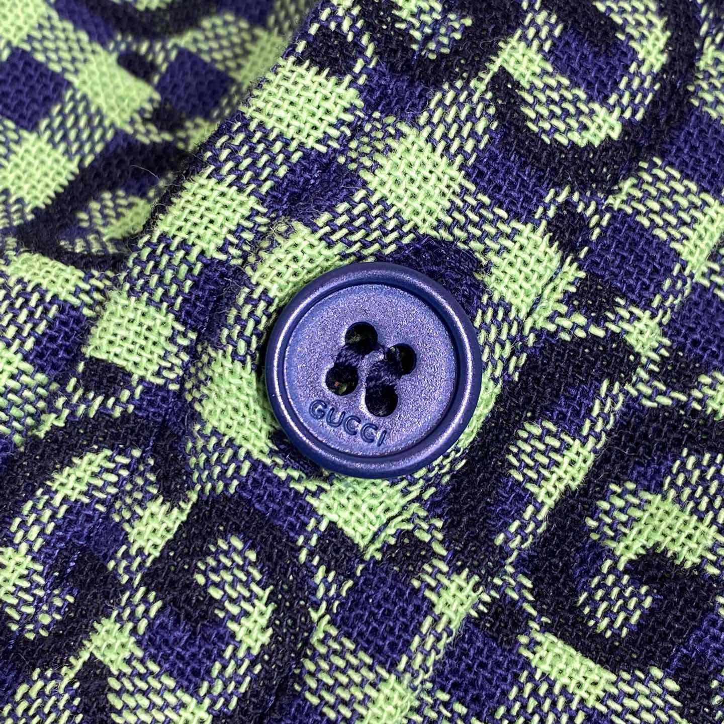 Gucci GG Gingham Cotton Wool Jacket - DesignerGu