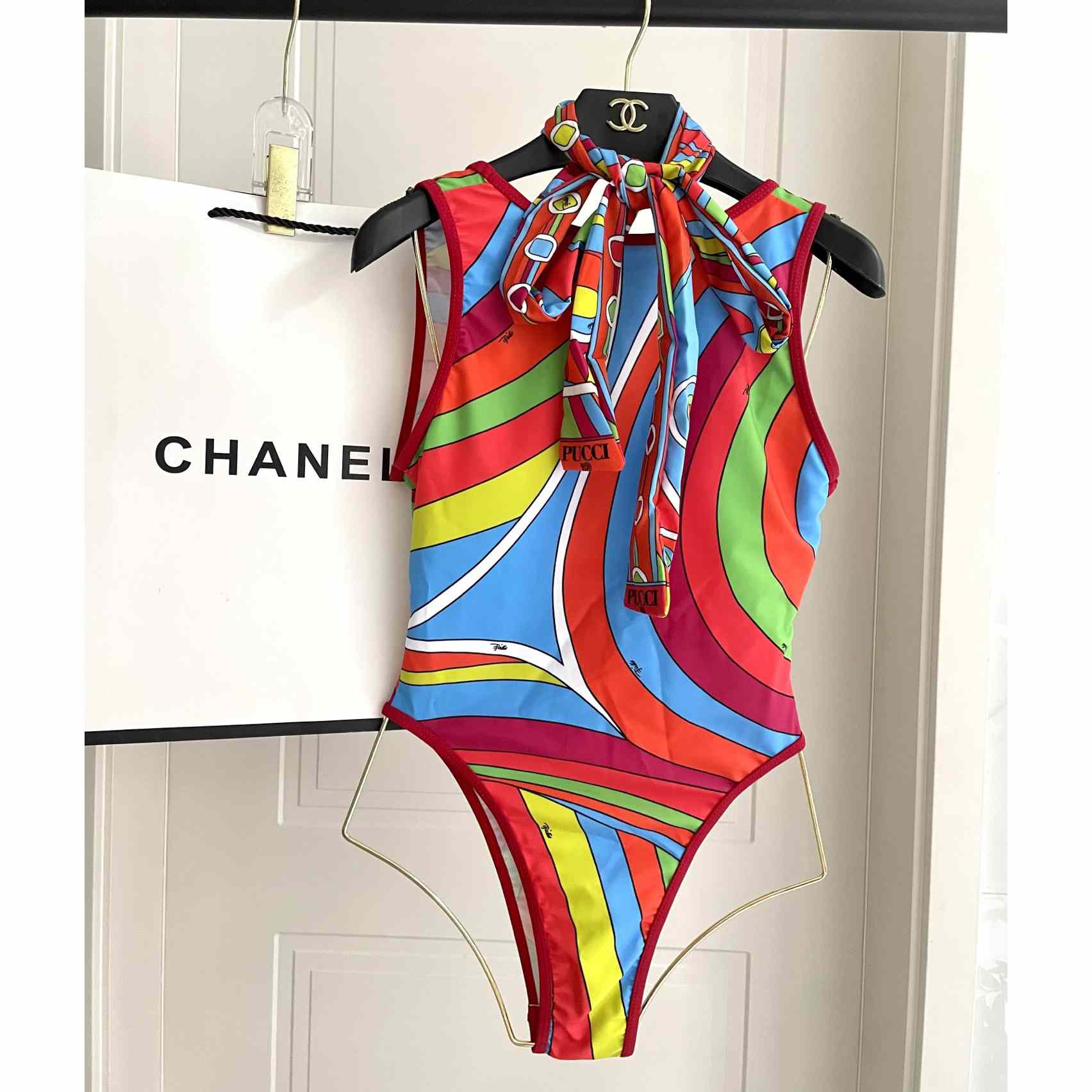 Pucci One-shoulder Embellished Printed Swimsuit  - DesignerGu