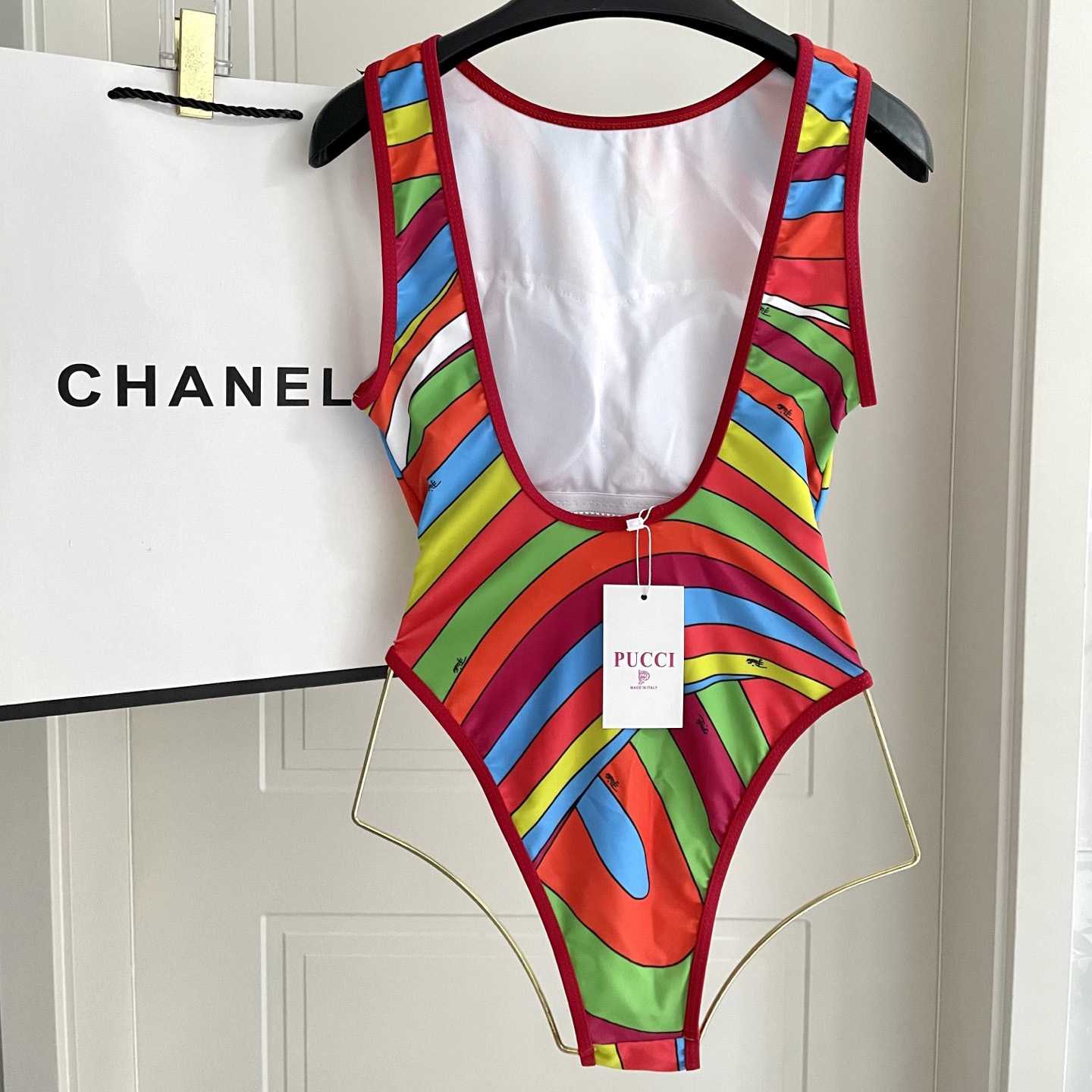 Pucci One-shoulder Embellished Printed Swimsuit  - DesignerGu