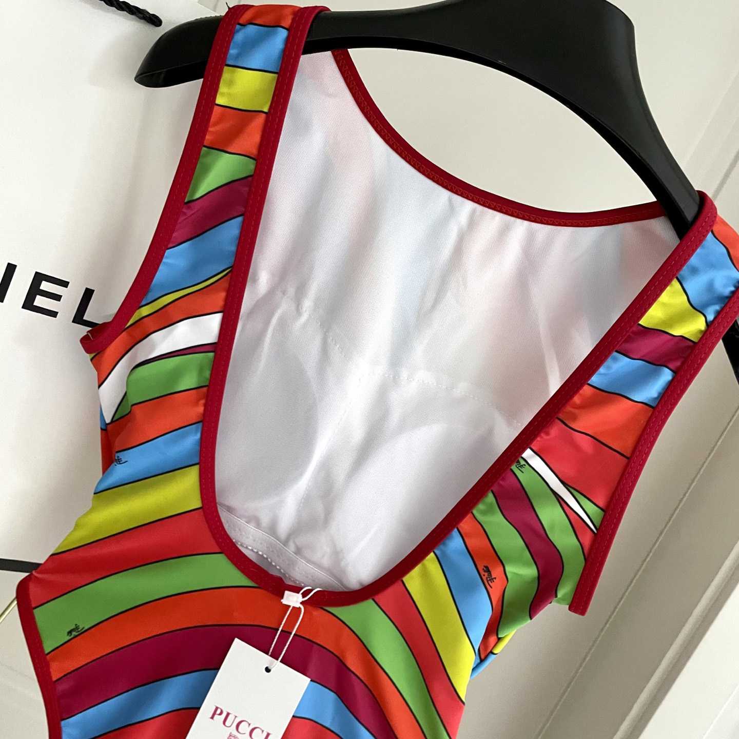 Pucci One-shoulder Embellished Printed Swimsuit  - DesignerGu