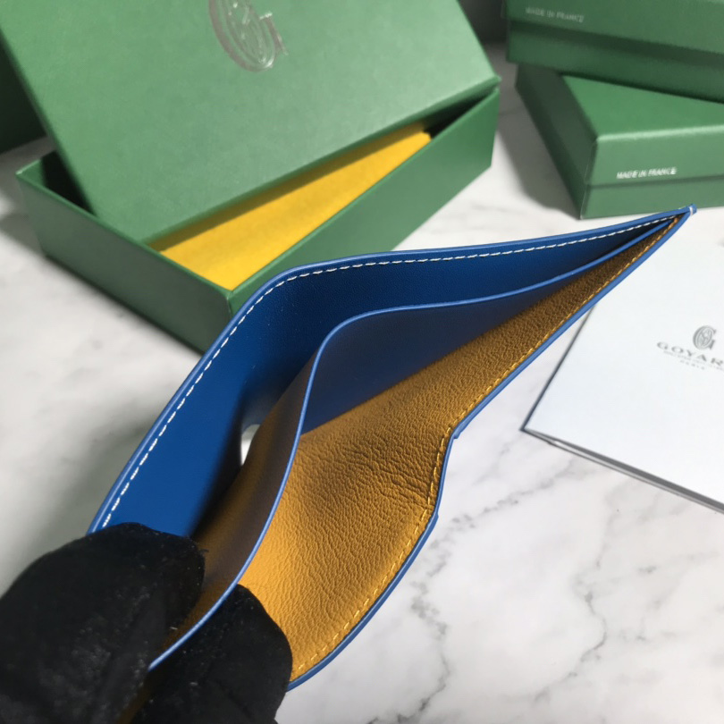 Goyard Short 8 Card Slots Billfold Wallet Blue - DesignerGu