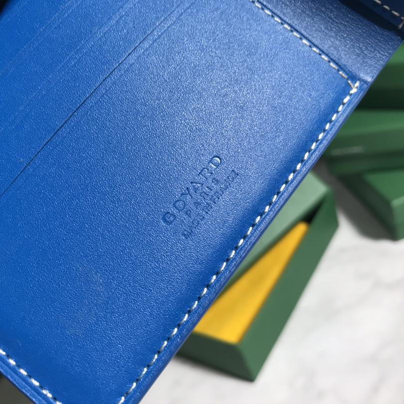 Goyard Short 8 Card Slots Billfold Wallet Blue - DesignerGu