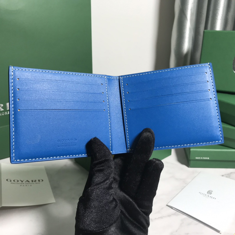 Goyard Short 8 Card Slots Billfold Wallet Blue - DesignerGu