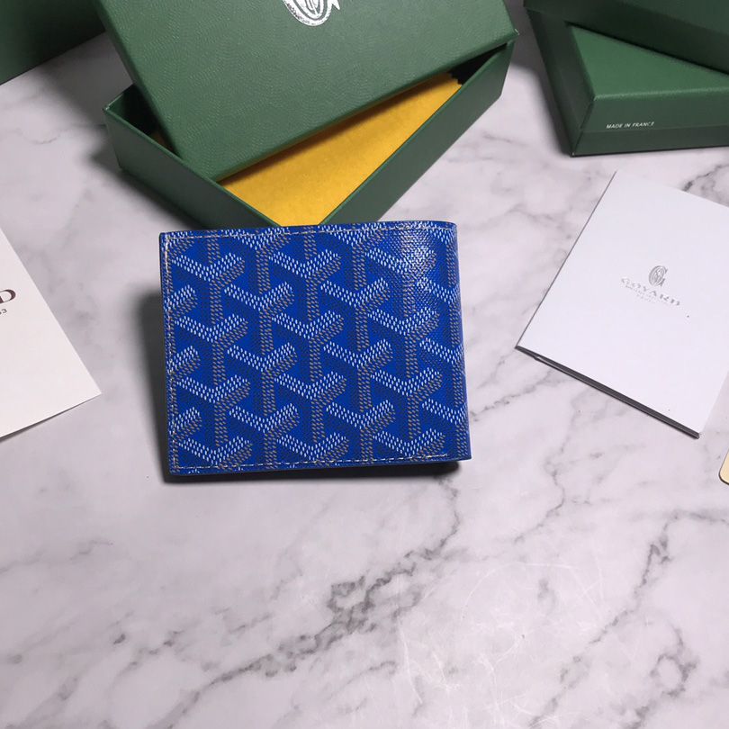 Goyard Short 8 Card Slots Billfold Wallet Blue - DesignerGu