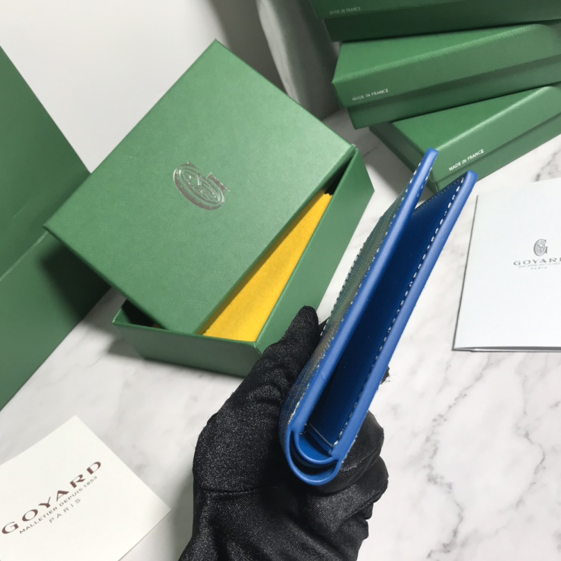 Goyard Short 8 Card Slots Billfold Wallet Blue - DesignerGu