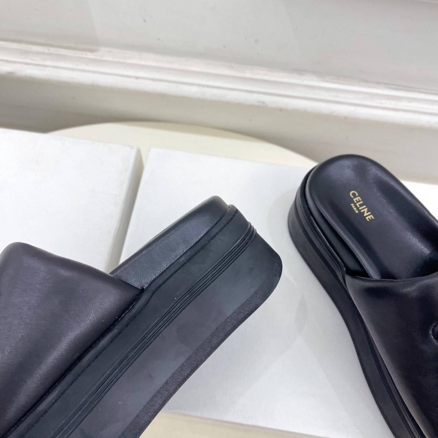 Celine Block Slide With Triomphe In Lambskin - DesignerGu