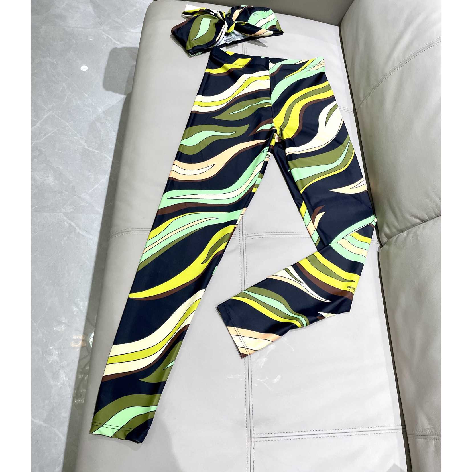 Pucci Iride-Print Crop Top And Leggings - DesignerGu
