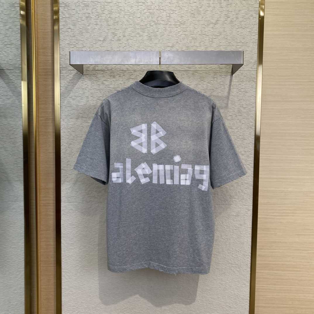 Balenciaga New Tape Type TR T-Shirt Medium Fit In Grey  - DesignerGu