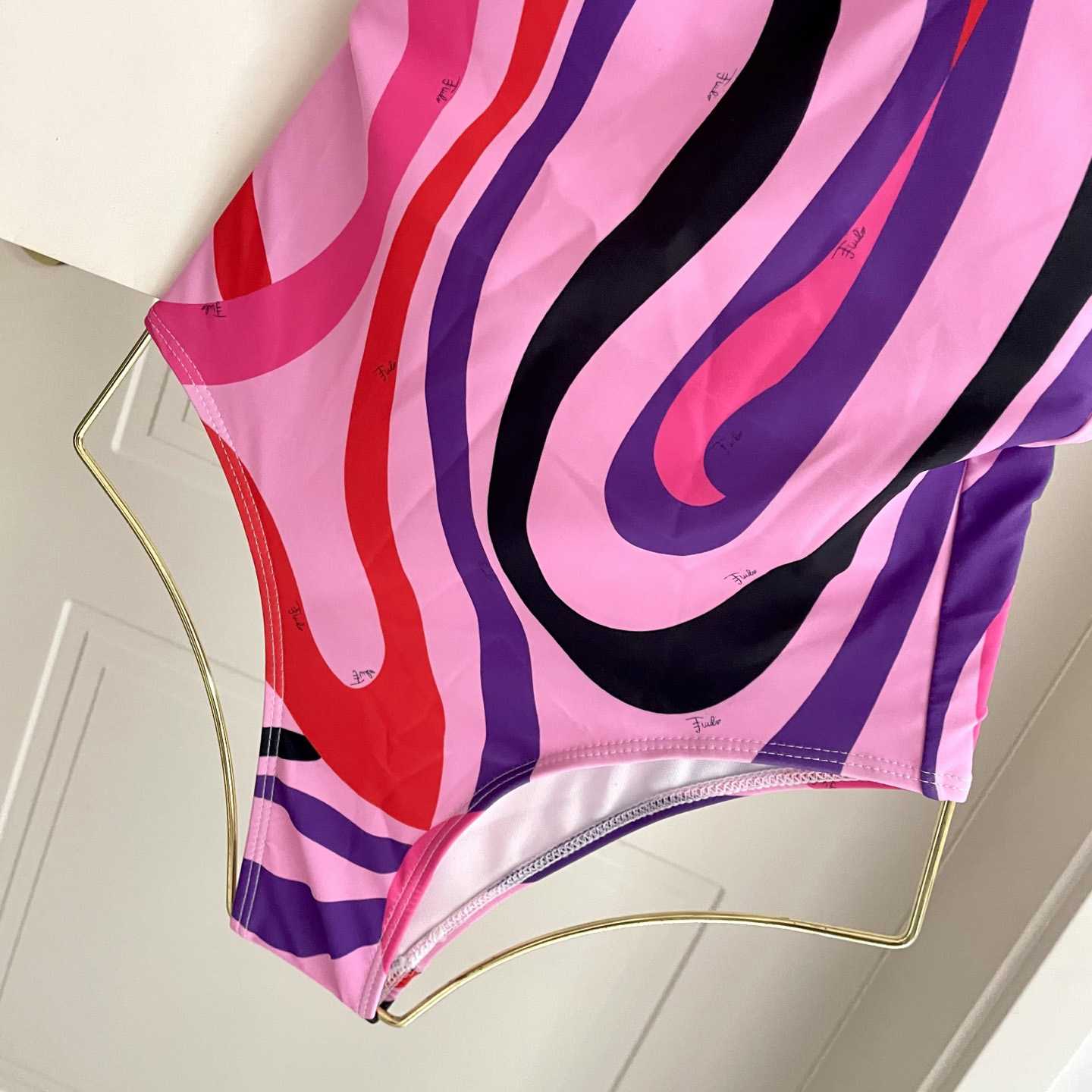 Pucci One-shoulder Embellished Printed Swimsuit  - DesignerGu