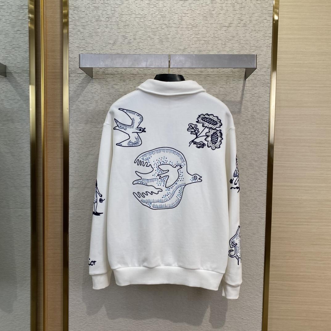 Dior Sweatshirt With Zipped Collar  - DesignerGu