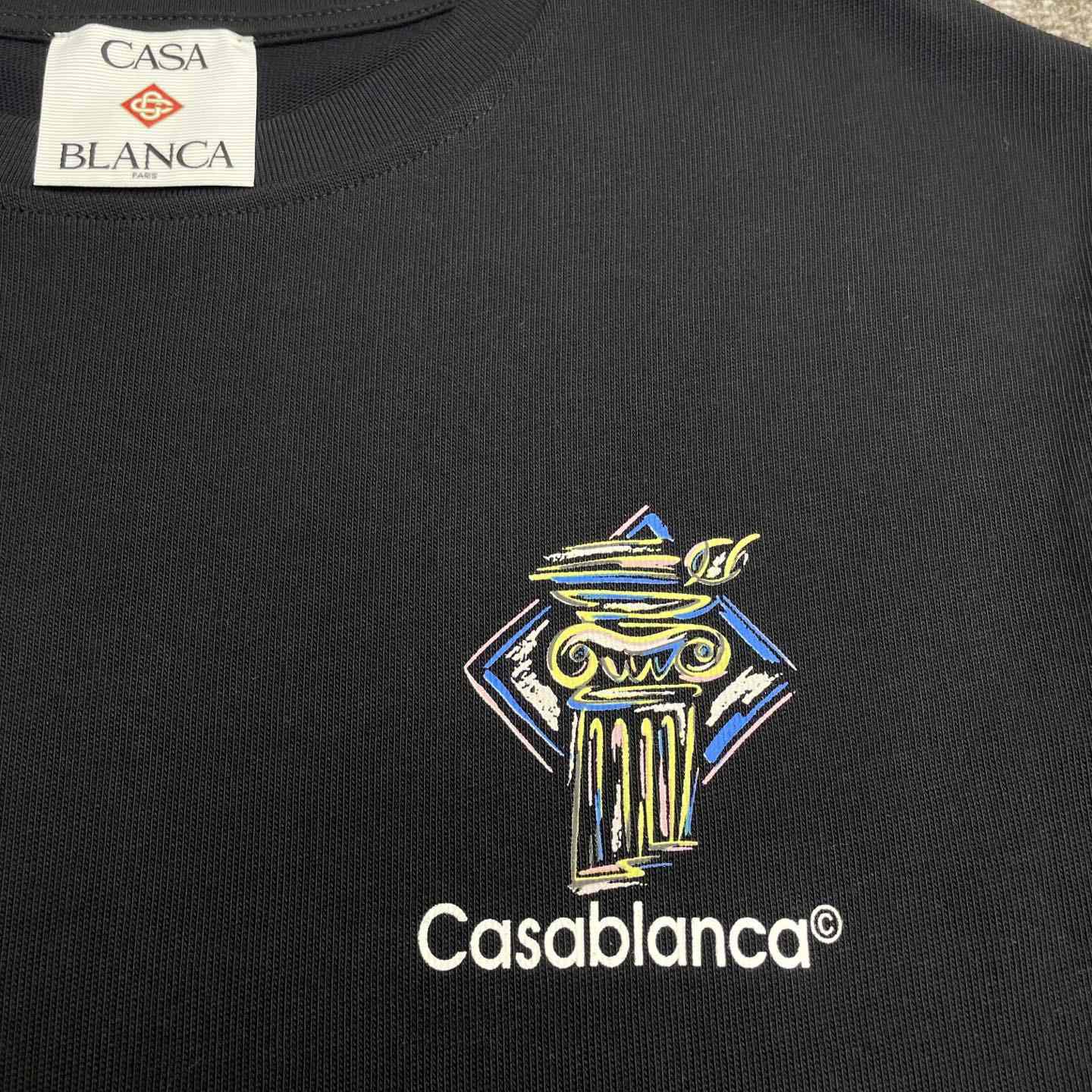 Casablanca Black Diamond Column Printed T-Shirt   C953 - DesignerGu