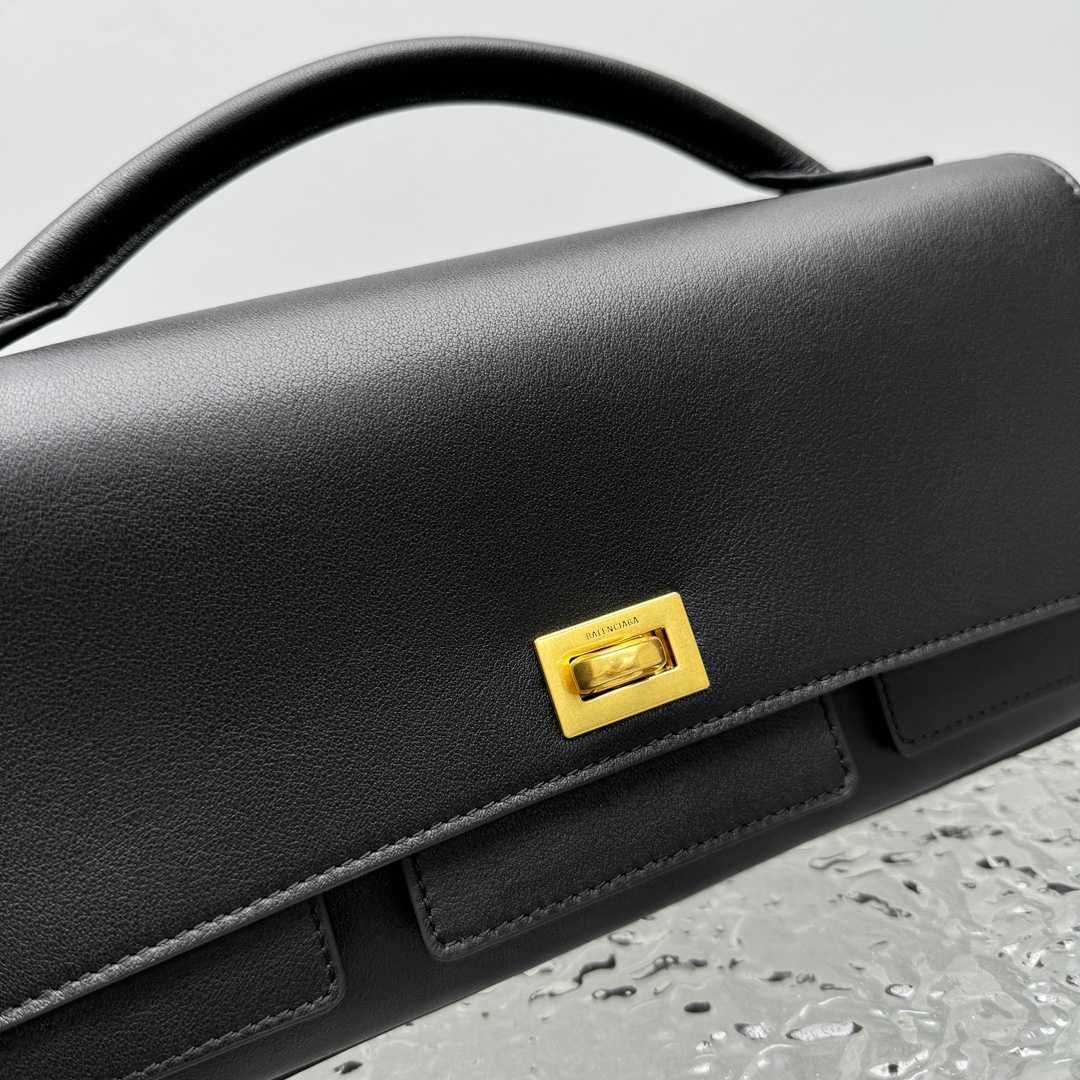 Balenciaga Bel Air Clutch On Strap Small In Black   - DesignerGu