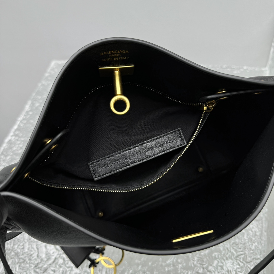 Balenciaga Bel Air Hobo Bag Small In Black - DesignerGu