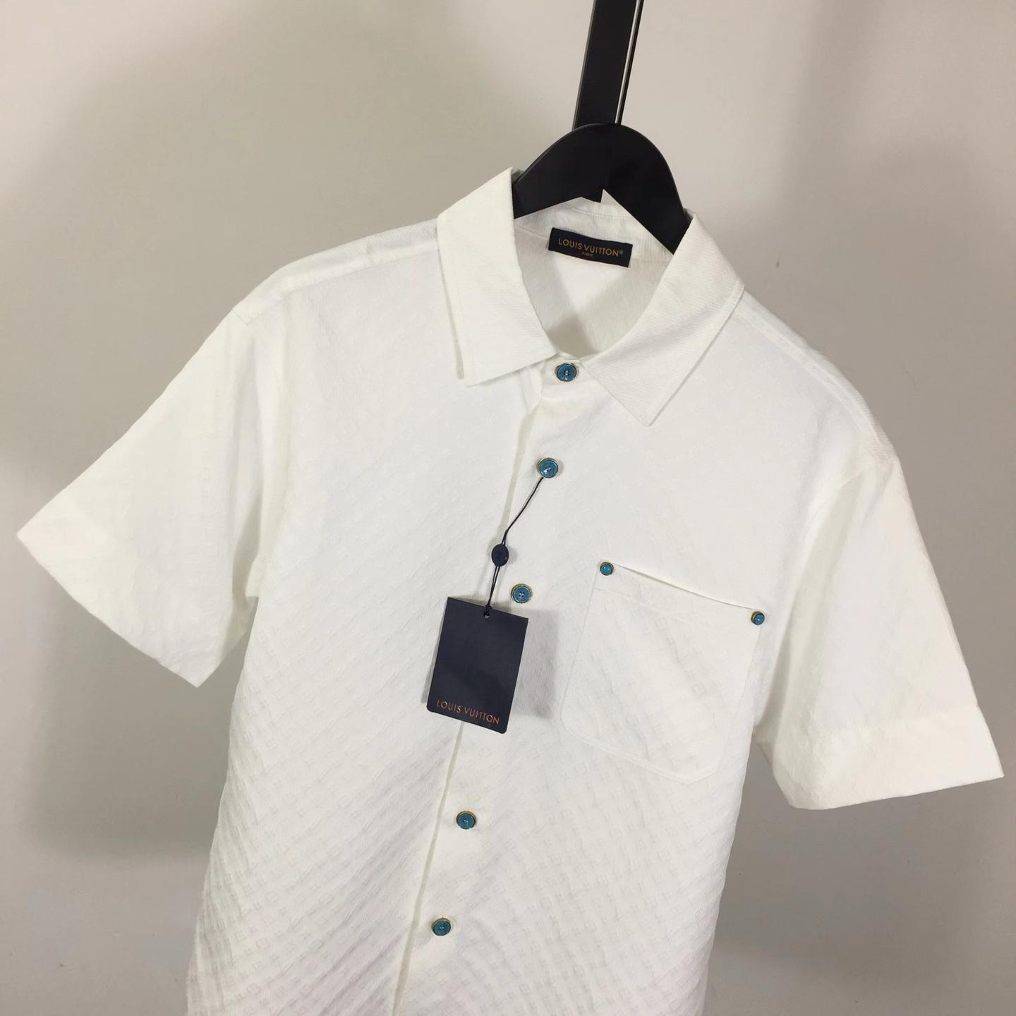 Louis Vuitton Monogram Short-Sleeved Cotton Shirt   - DesignerGu