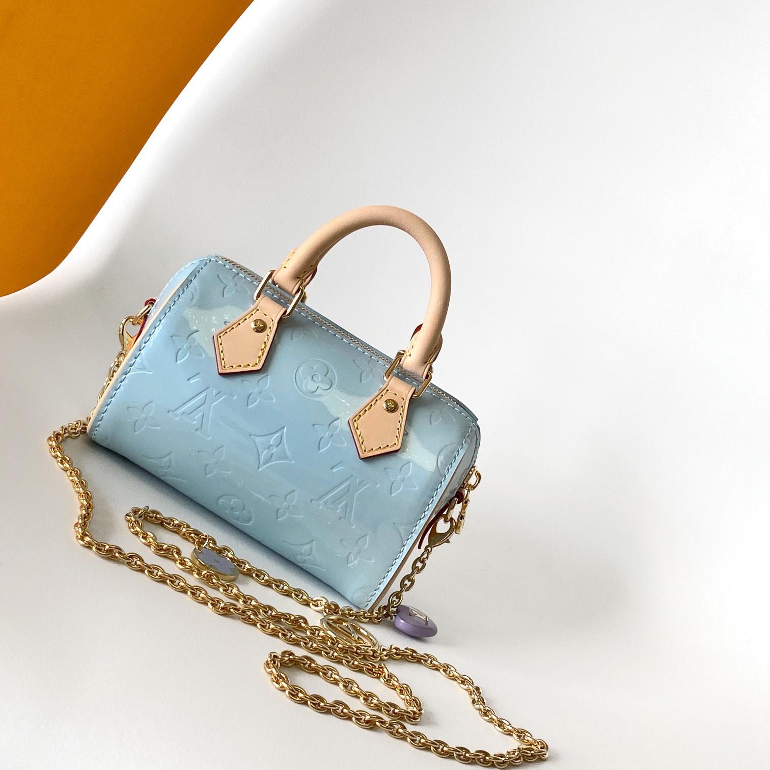 Louis Vuitton Nano Speedy Monogram Vernis Leather  16x10x7.5cm  M83000 - DesignerGu