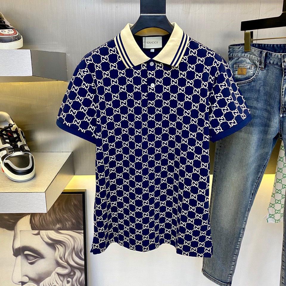 Gucci GG Cotton Jersey Jacquard Polo Shirt - DesignerGu