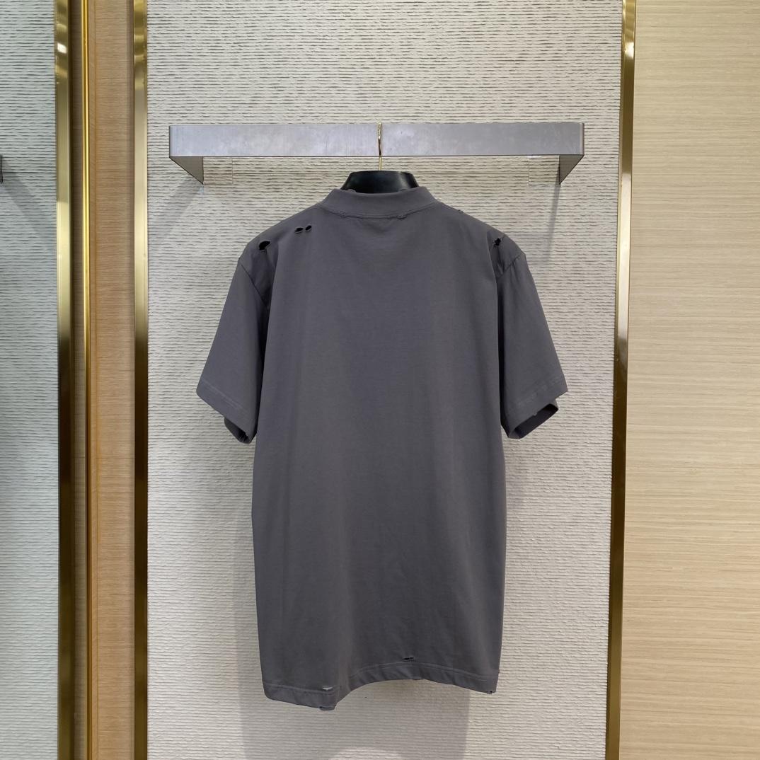 Balenciaga Human Being Shifted T-Shirt In Dark Grey - DesignerGu