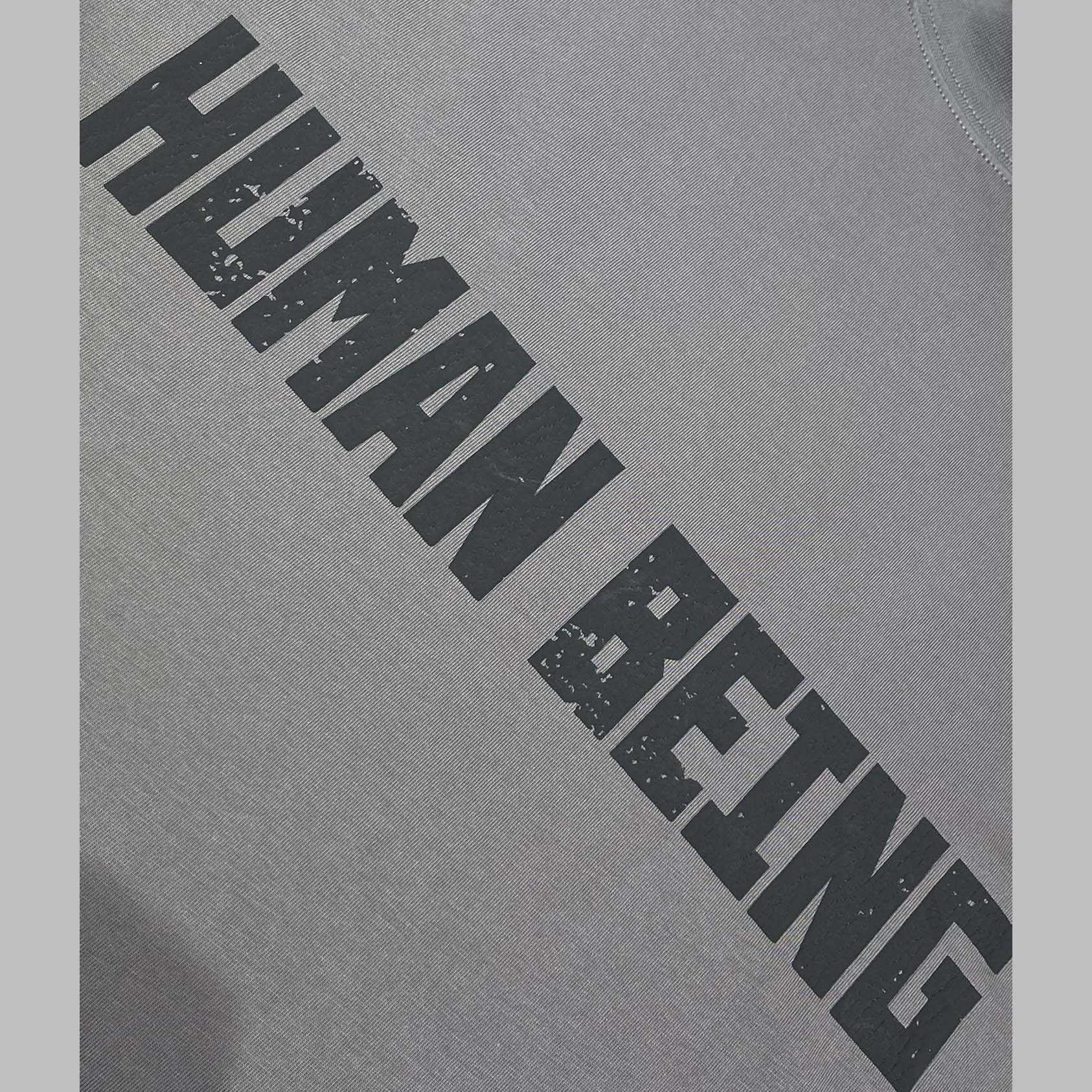 Balenciaga Human Being Shifted T-Shirt In Dark Grey - DesignerGu
