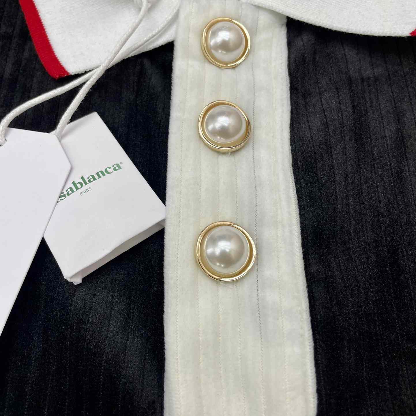 Casablanca Rib Velour Polo Shirt   c878 - DesignerGu