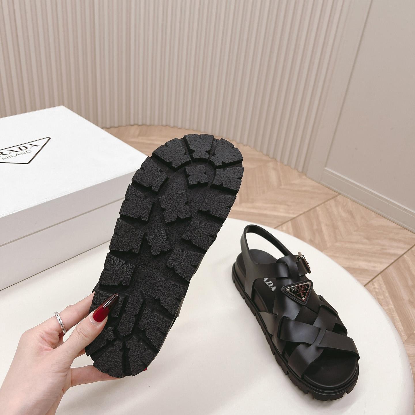 Prada Crisscross Rubber Sandals - DesignerGu