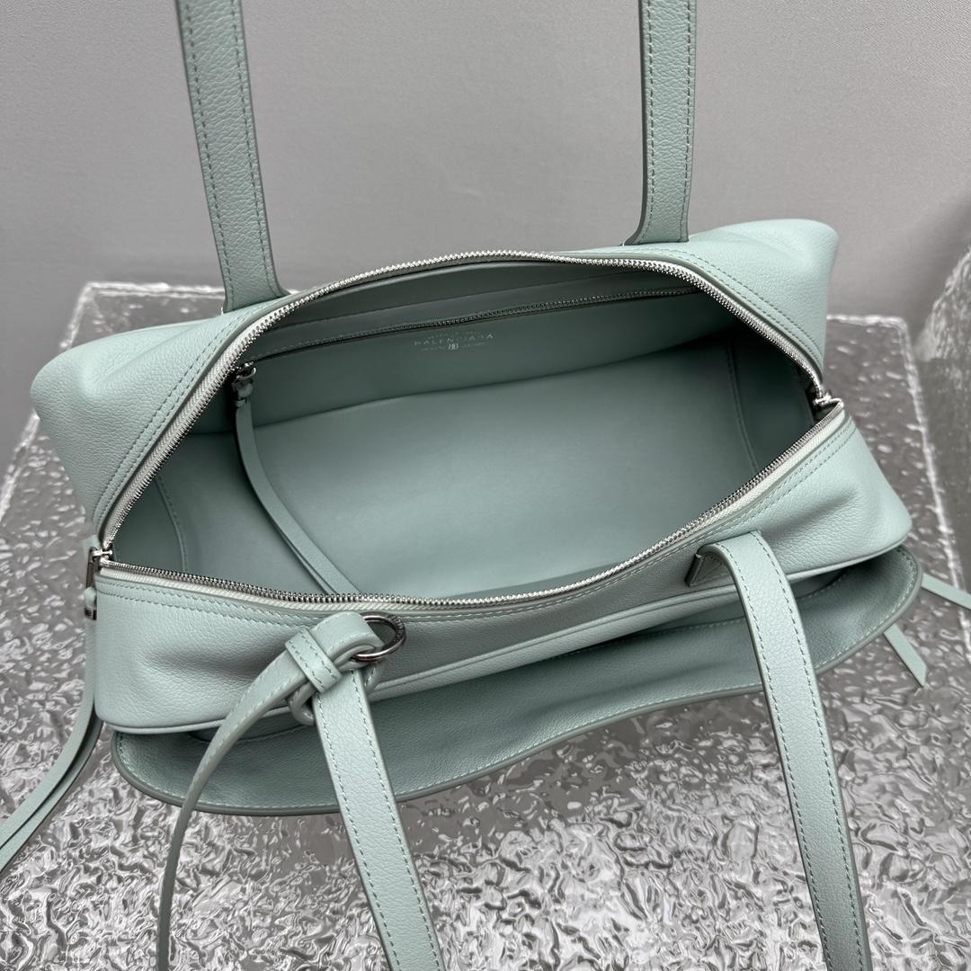 Balenciaga Carrie Bowling Bag Small In Mineral Green - DesignerGu