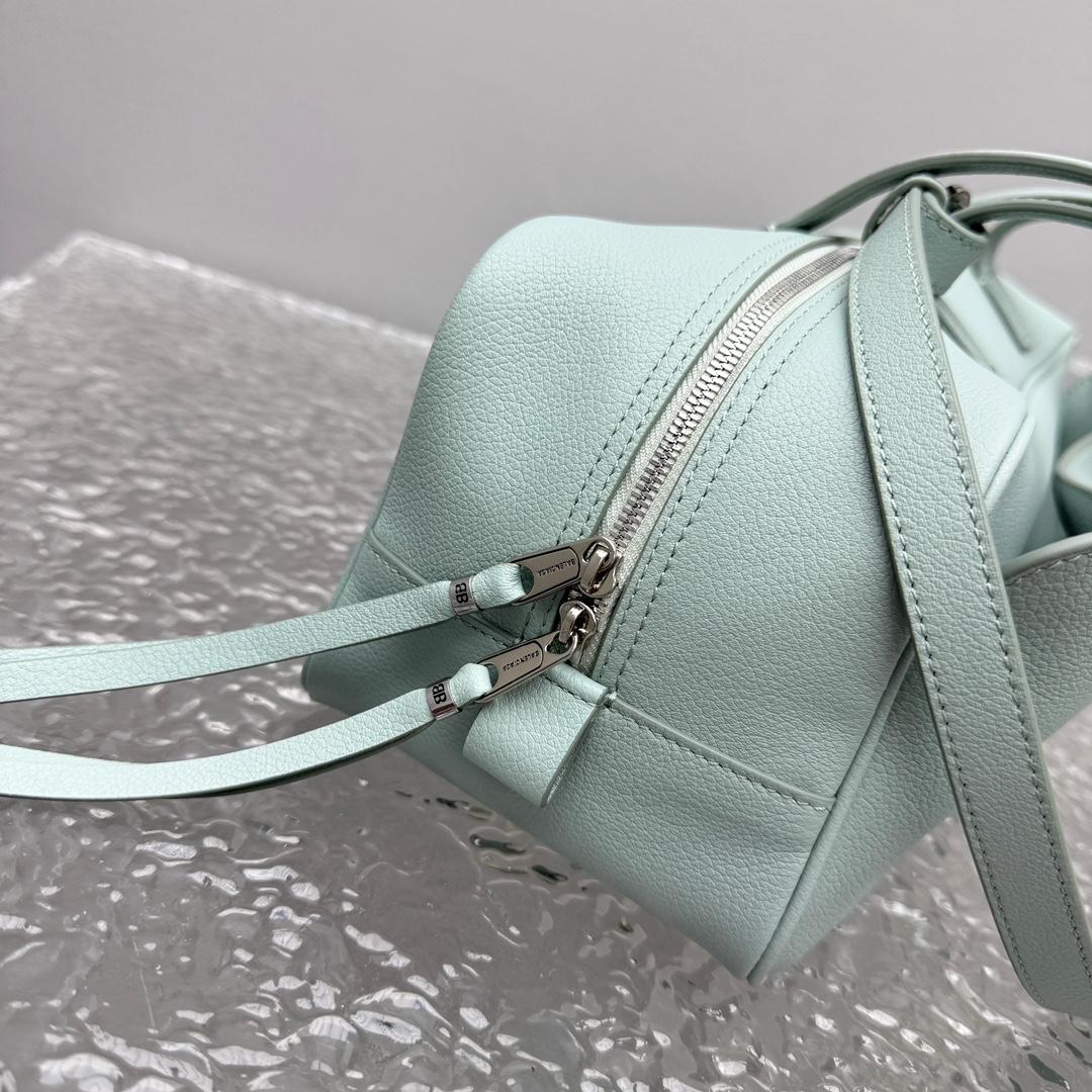 Balenciaga Carrie Bowling Bag Small In Mineral Green - DesignerGu