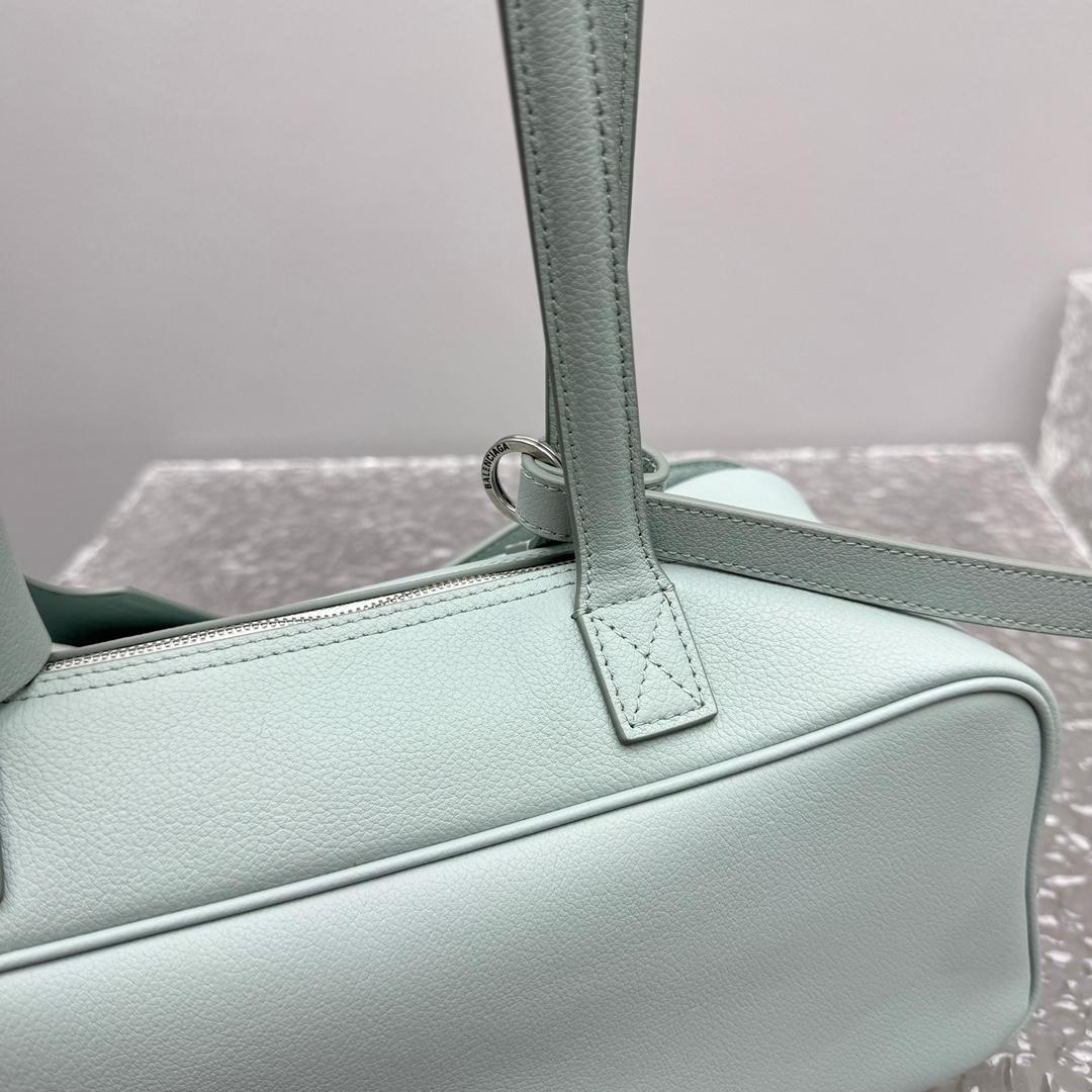 Balenciaga Carrie Bowling Bag Small In Mineral Green - DesignerGu